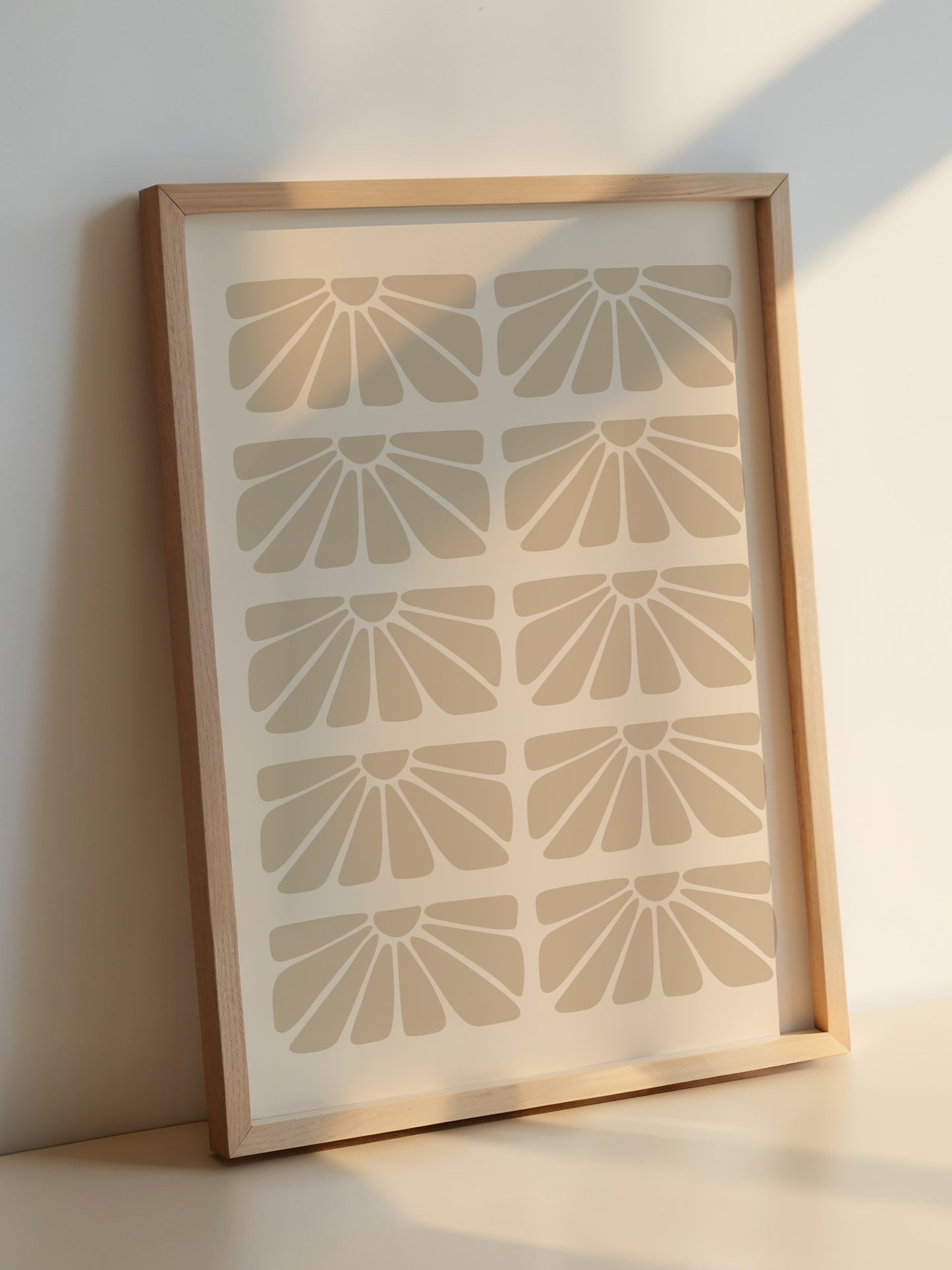 Beige Boho Flower Print