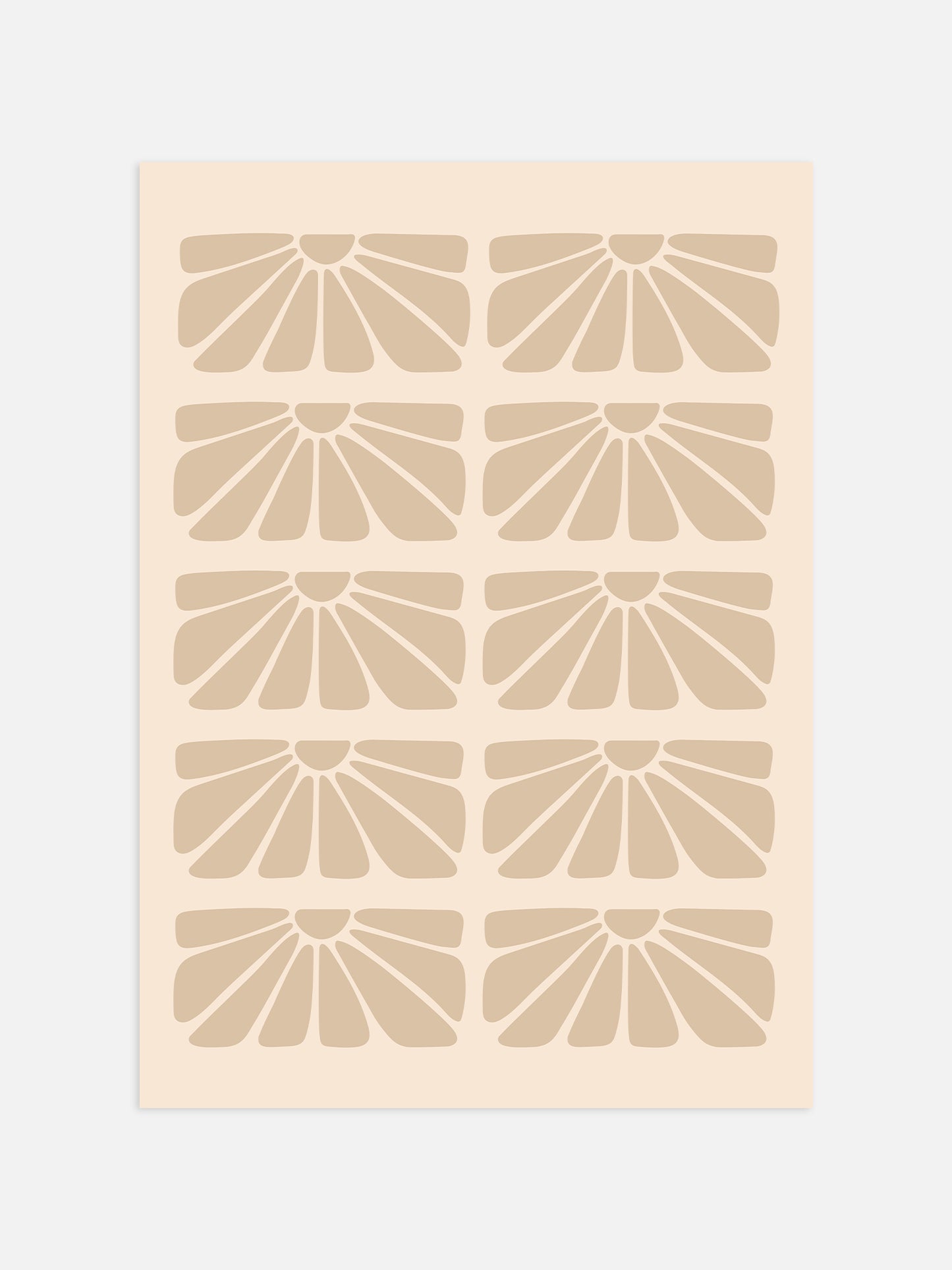 Beige Boho Flower Print