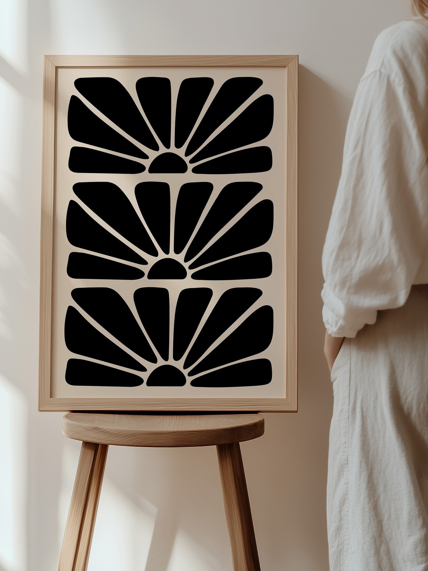 Black Boho Flower Poster