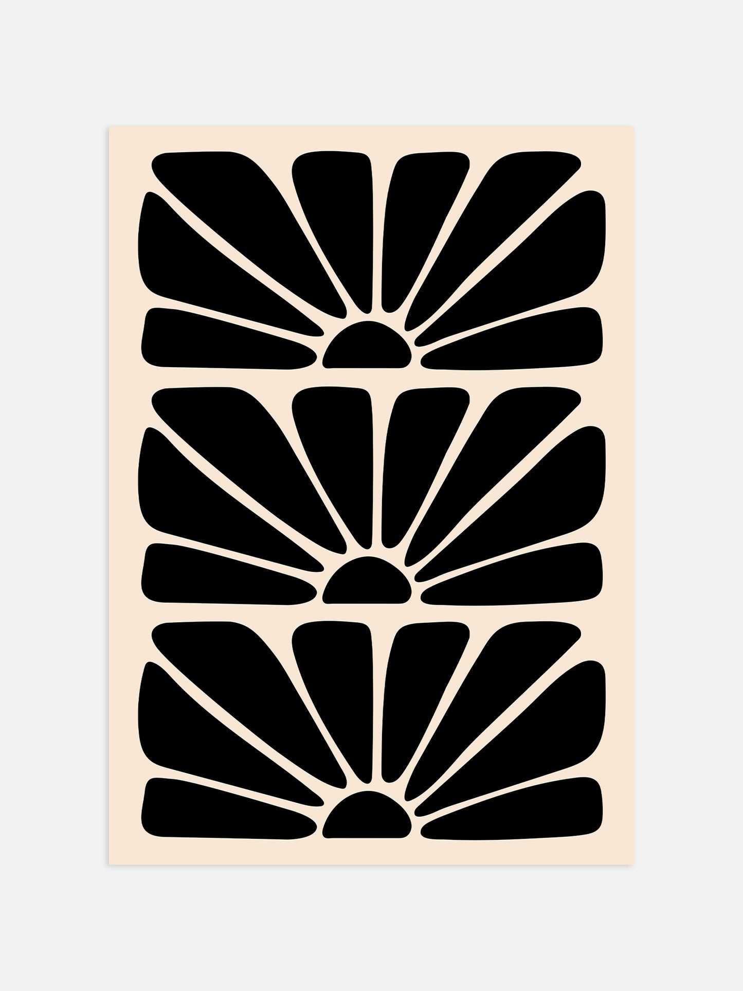 Black Boho Flower Poster