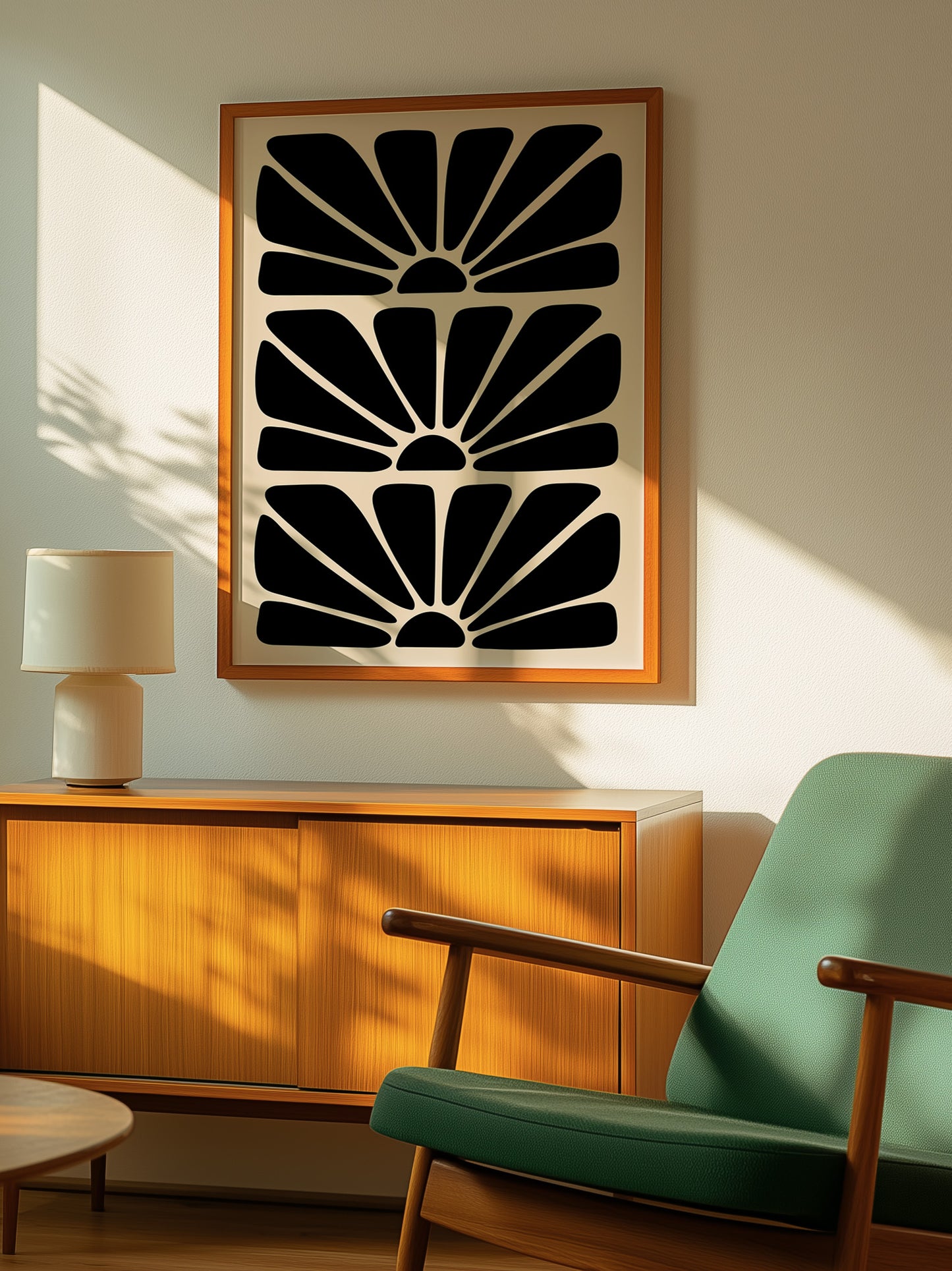 Black Boho Flower Poster