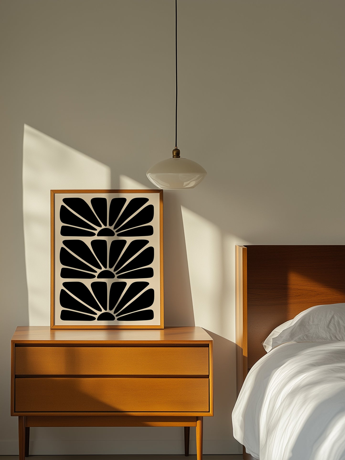 Black Boho Flower Poster