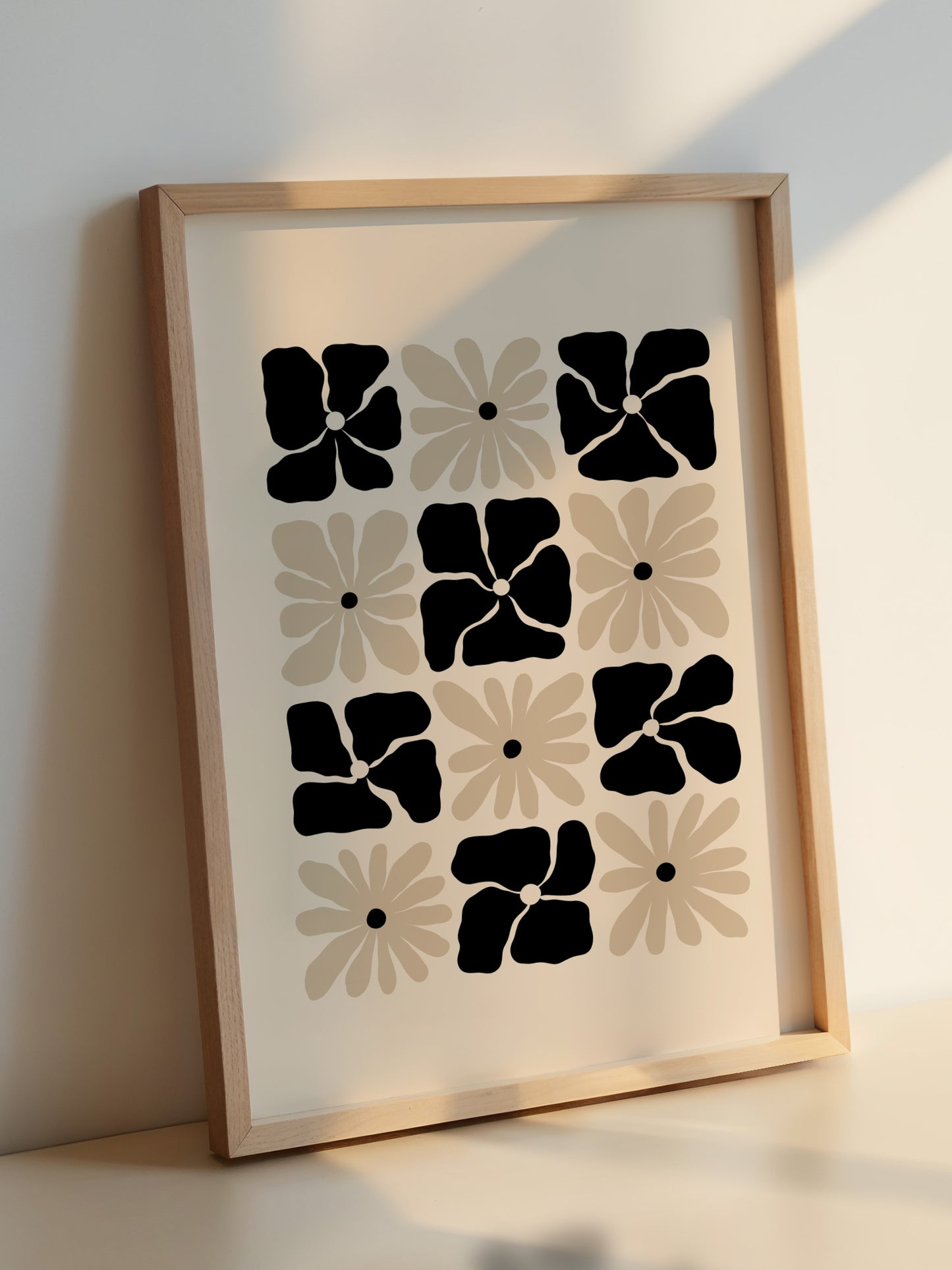 Neutral Retro Floral Print | Download