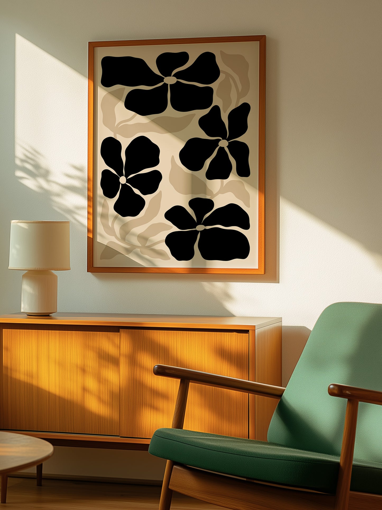 Beige Abstract Flower Print | Download