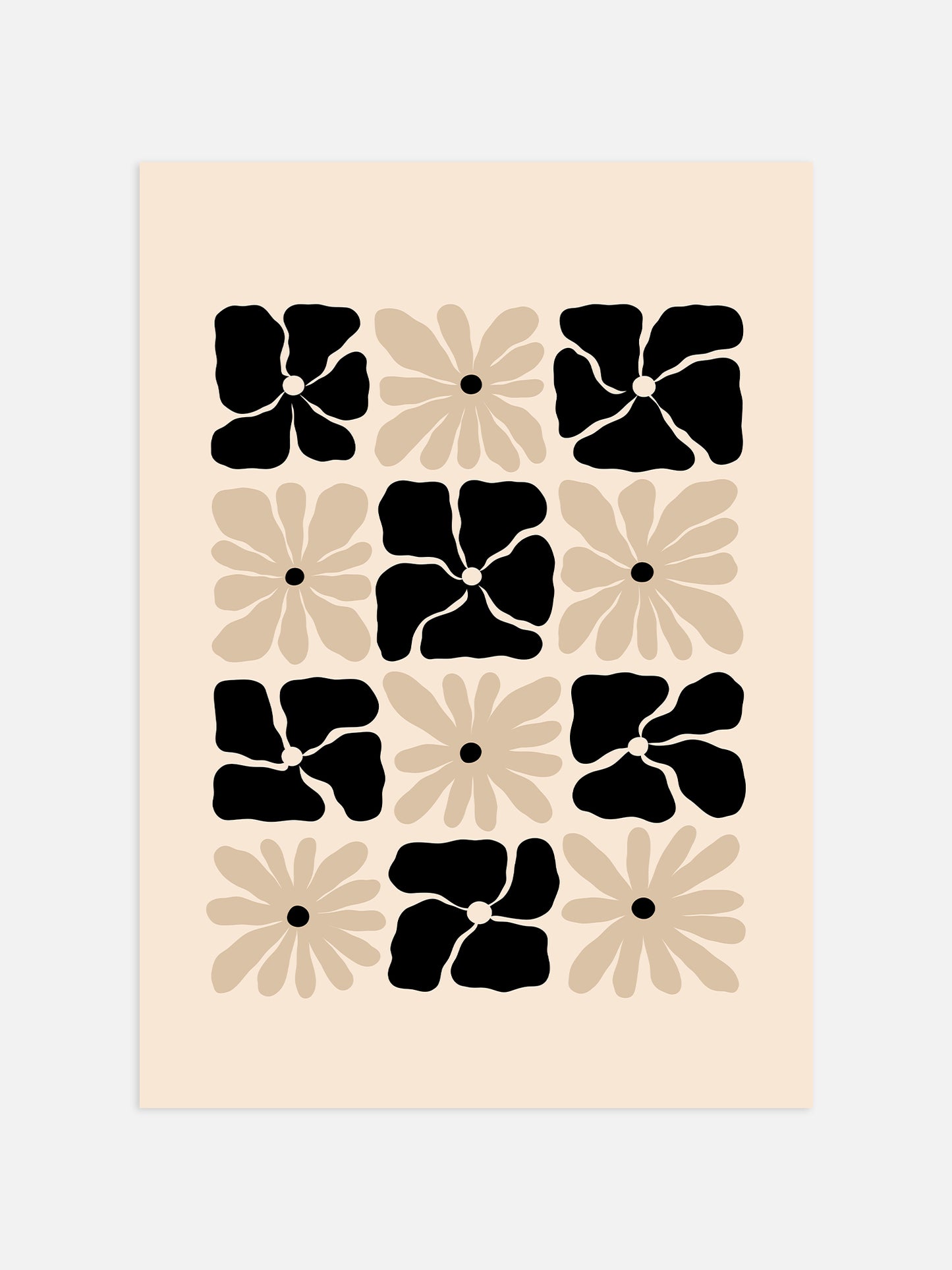 Neutral Retro Floral Print | Download