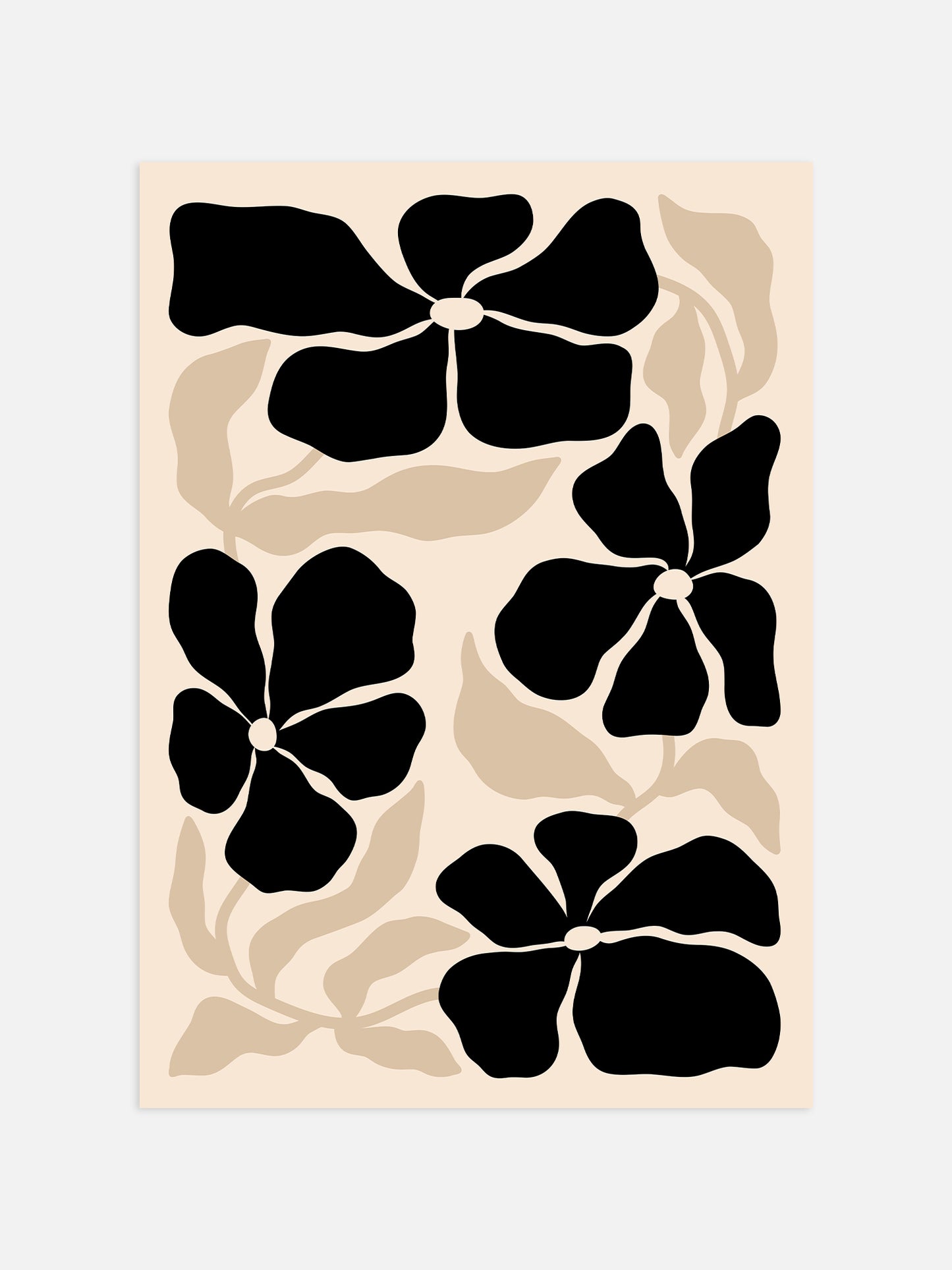 Beige Abstract Flower Print | Download