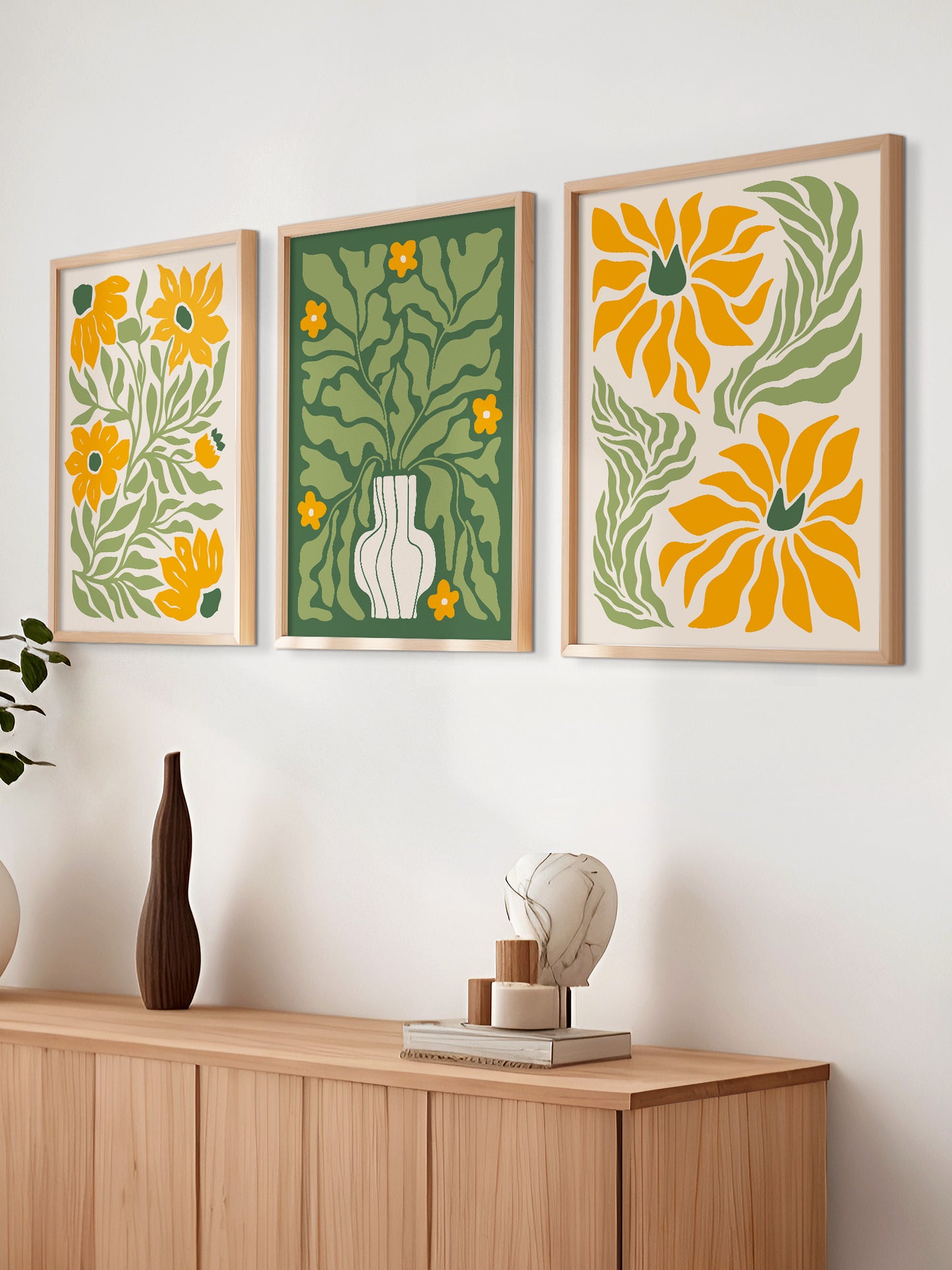 Set Of 3 Abstract Flower Prints | Digital Download