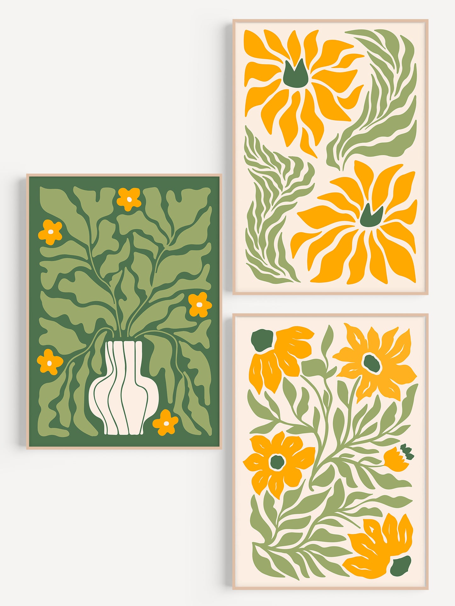 Set Of 3 Abstract Flower Prints | Digital Download