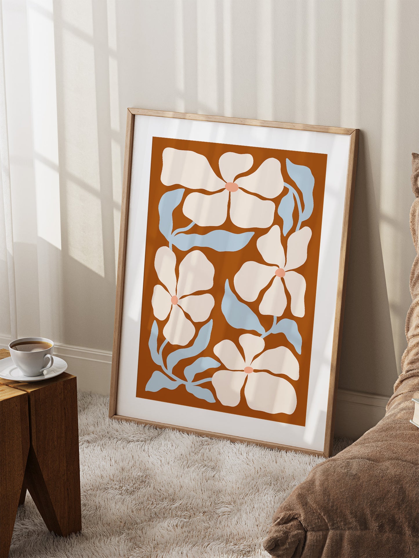Terracotta Abstract Floral Poster