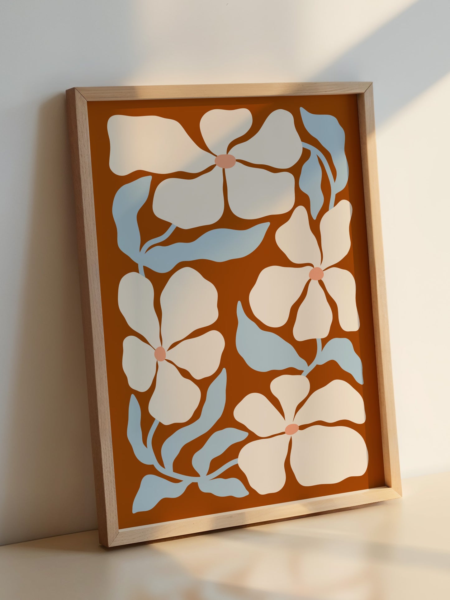 Terracotta Abstract Floral Poster