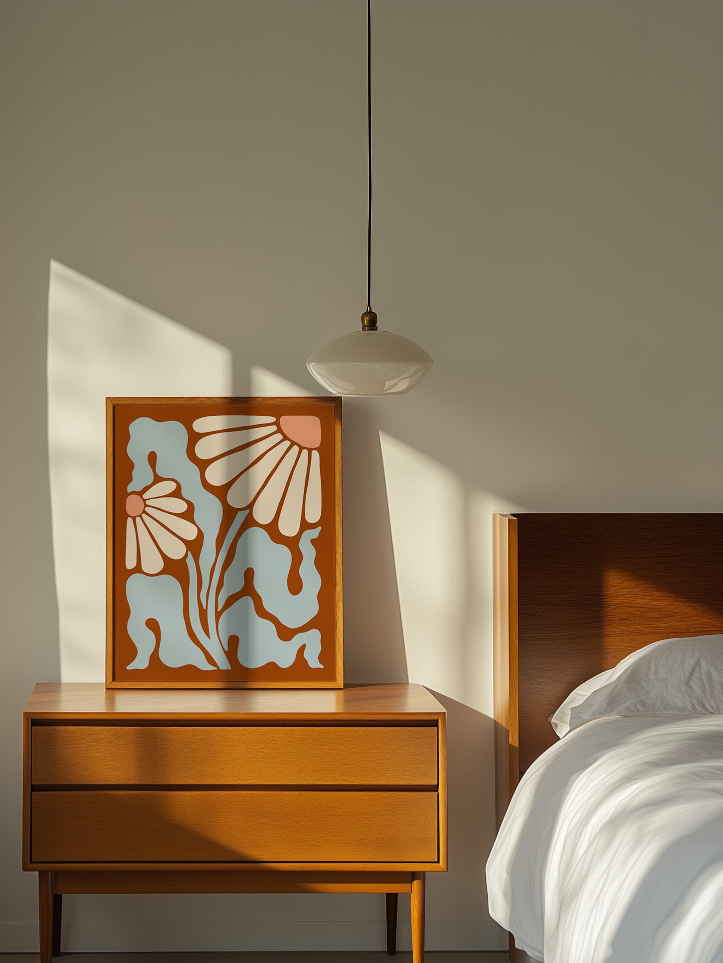 Terracotta Abstract Daisy Poster