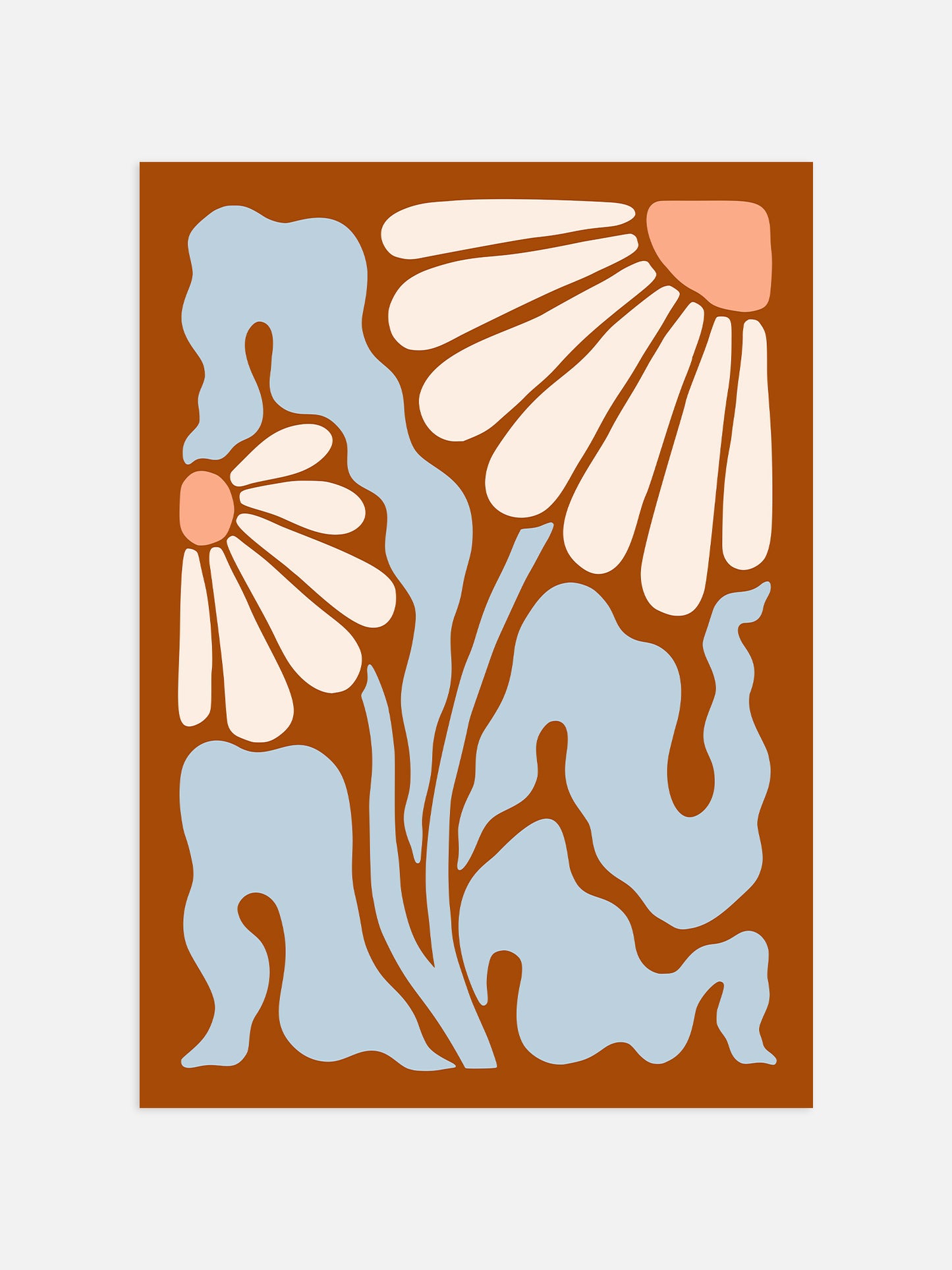Terracotta Abstract Daisy Poster
