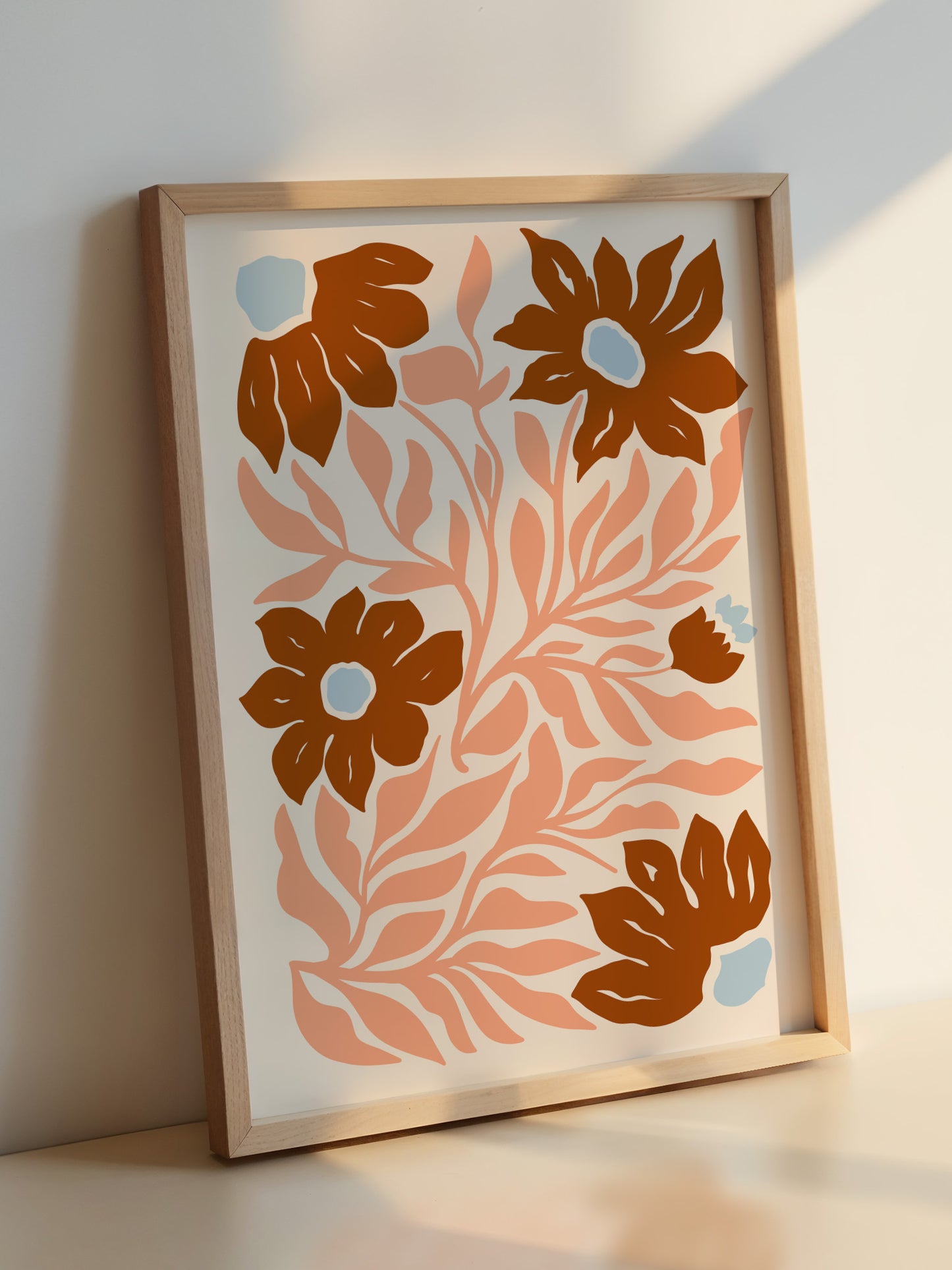 Terracotta Abstract Flower Print