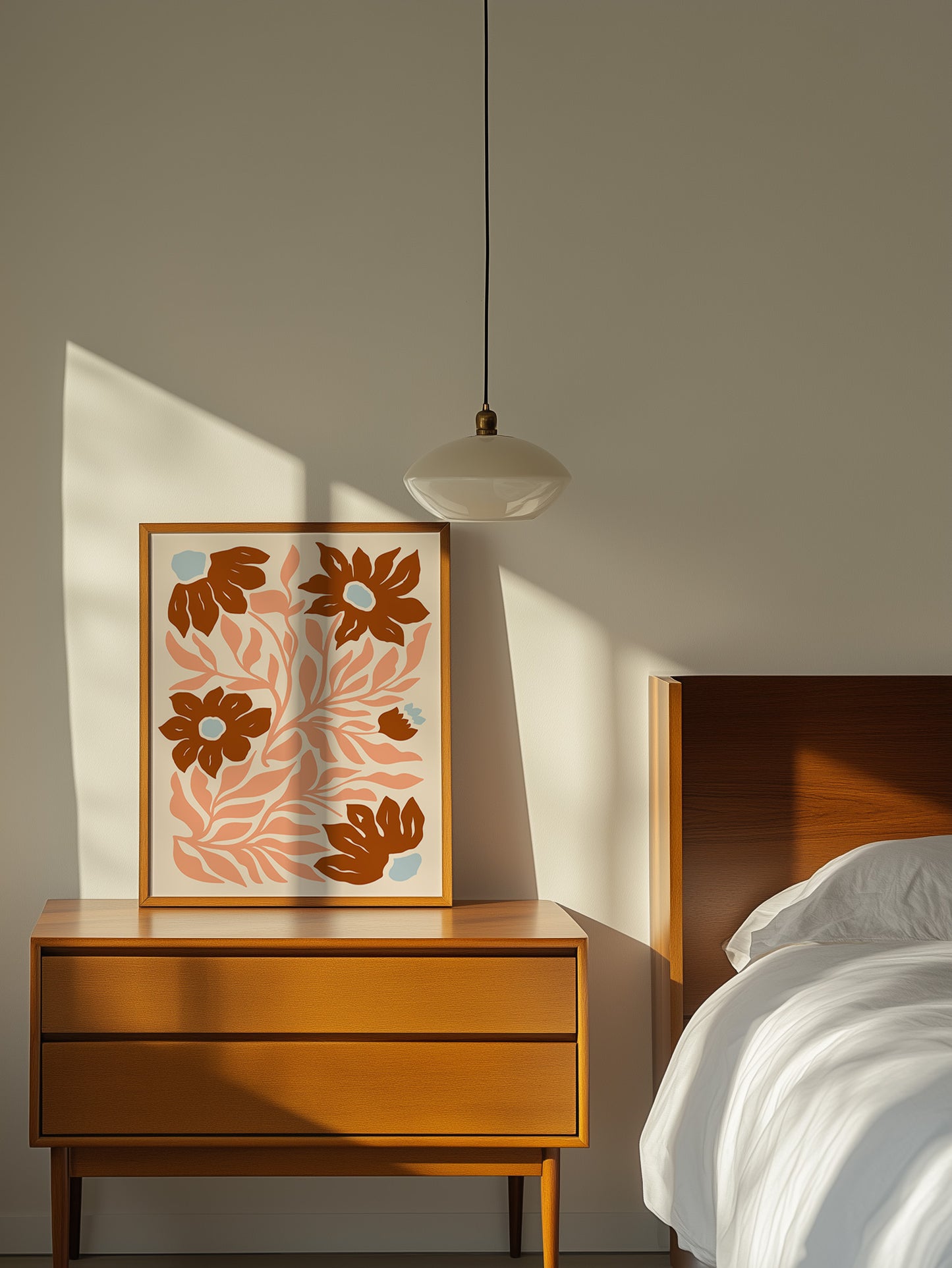 Terracotta Abstract Flower Print