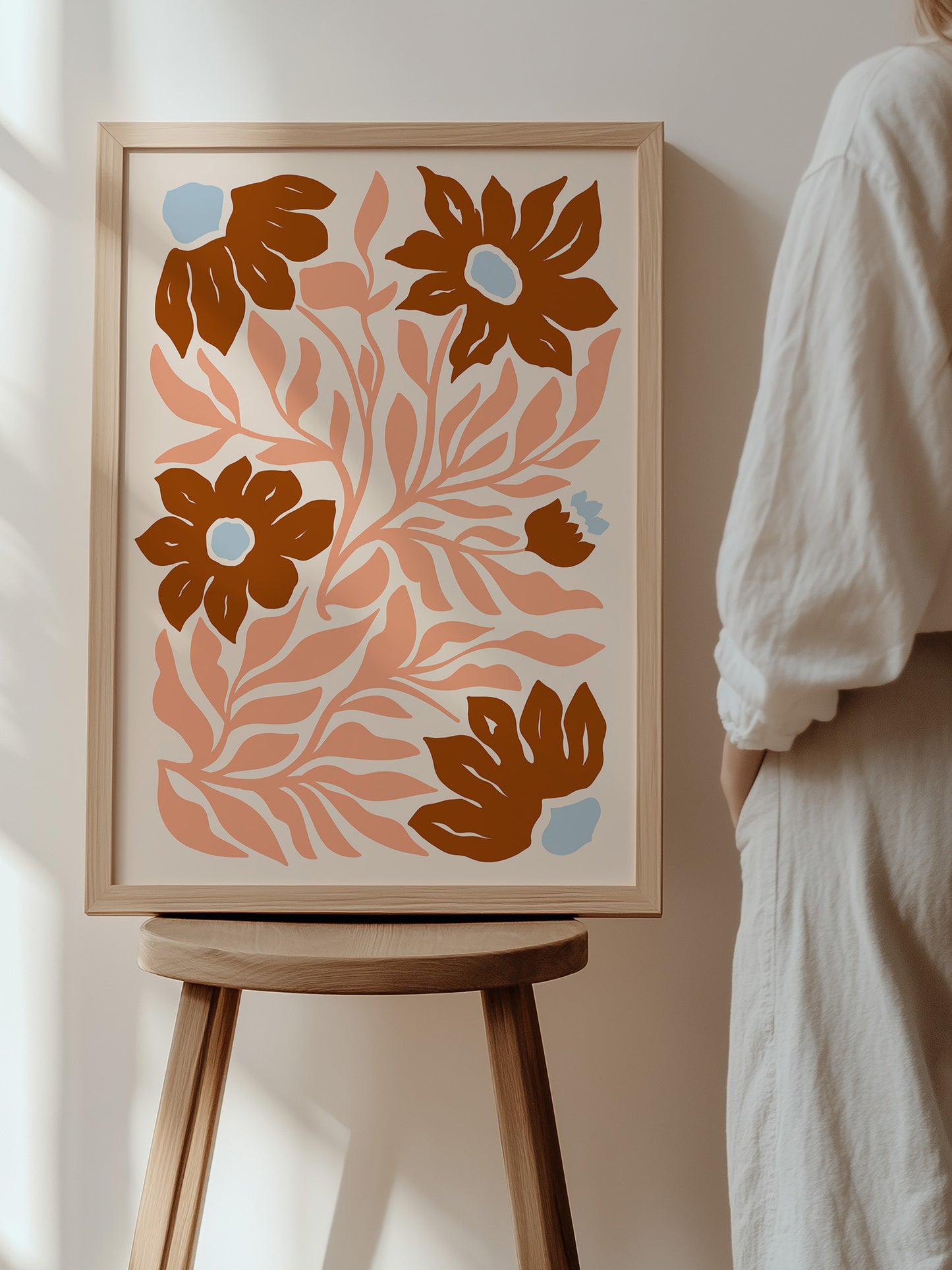 Terracotta Abstract Flower Print