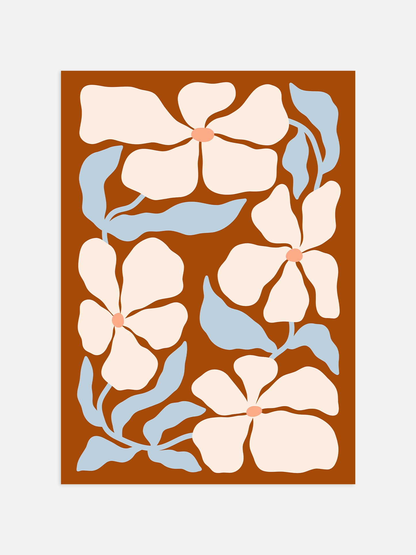 Terracotta Abstract Floral Poster