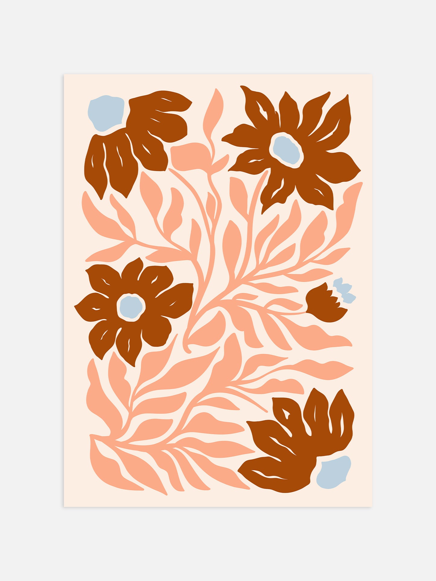 Terracotta Abstract Flower Print