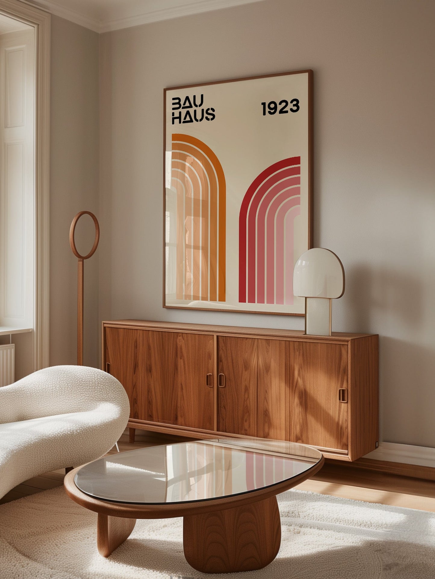Bauhaus Rainbow Poster – Retro Wall Art With Colorful Gradient Print
