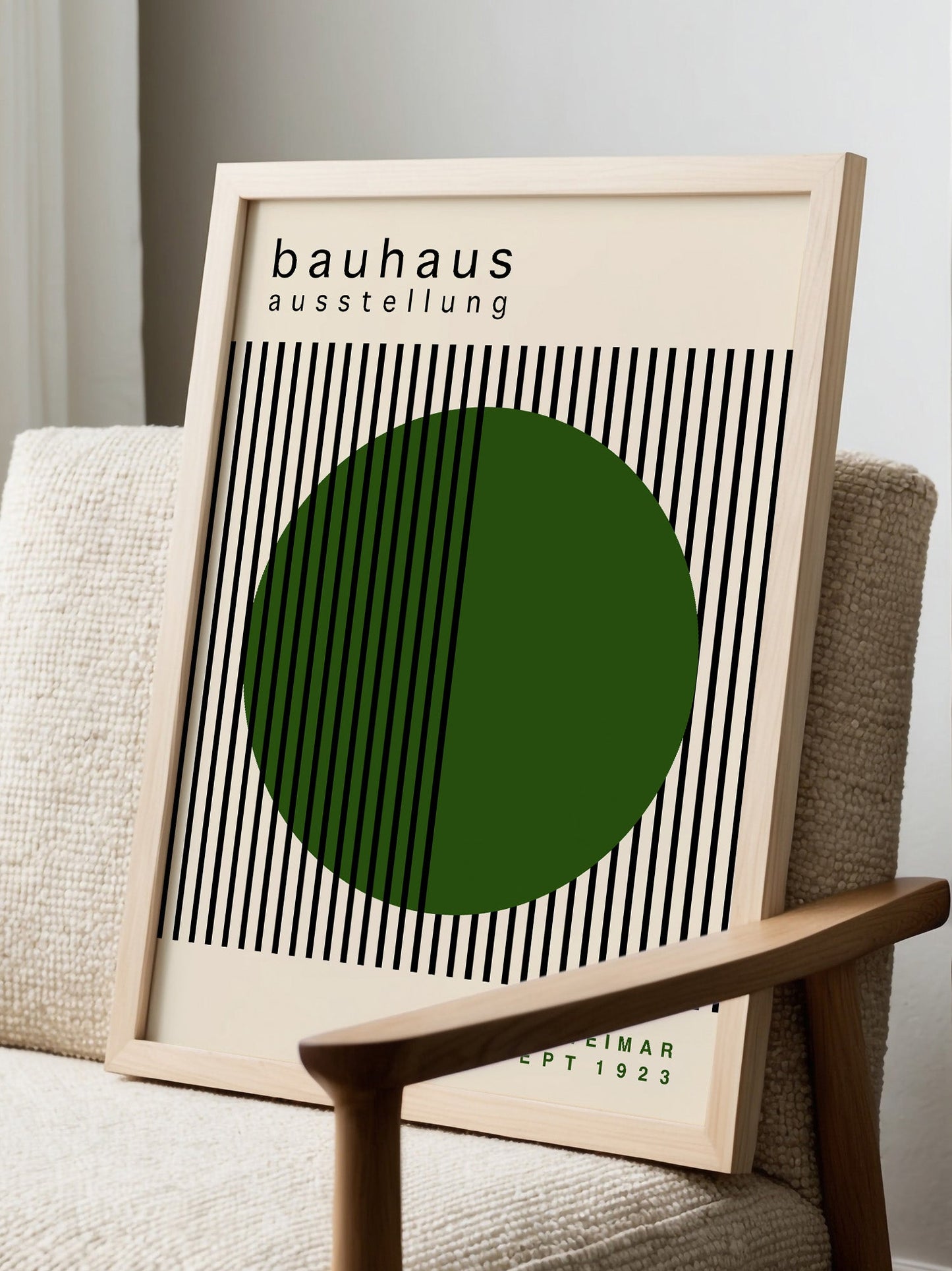 Bauhaus Wall Art – Green Circle Poster | Mid Century Modernist Print