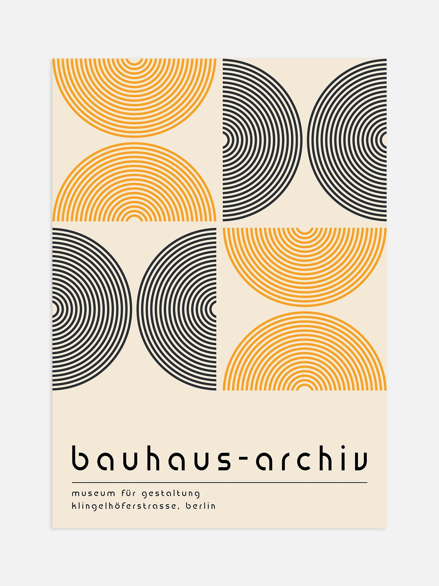 Bauhaus Poster – Yellow Arches Print | Modern Art Print & Geometric Wall Art