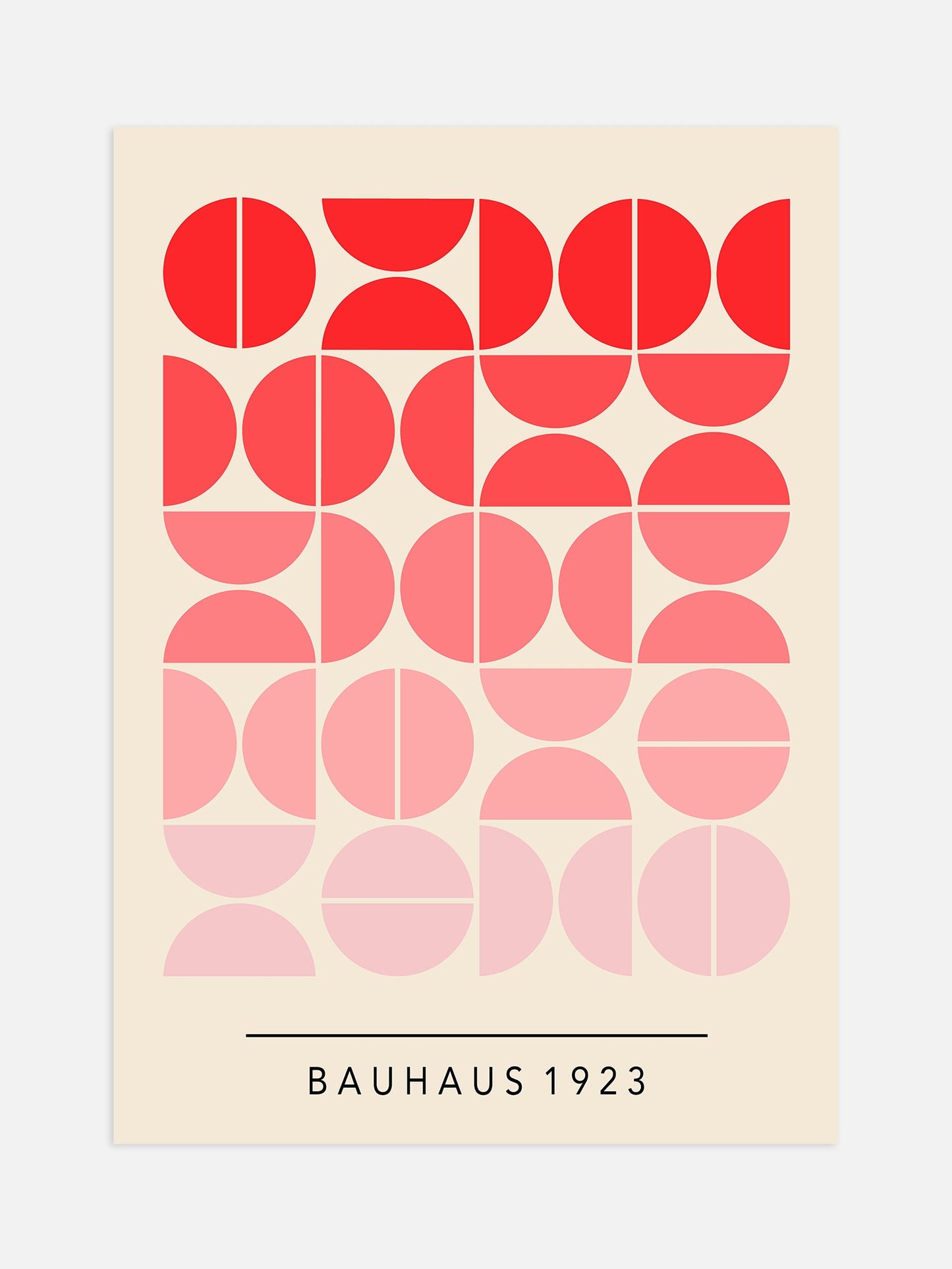 Bauhaus Poster - Red Gradient Art Print | Minimalist Geometric Wall Art