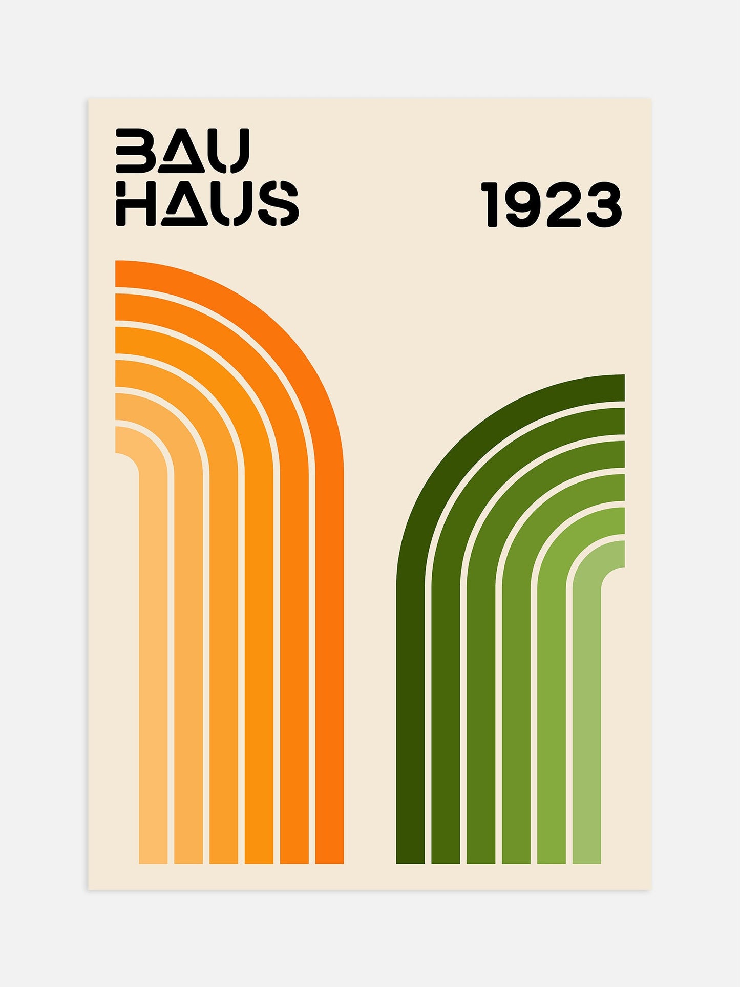 Bauhaus Poster – Green Orange Print | Mid Century Poster, Modernist Wall Art