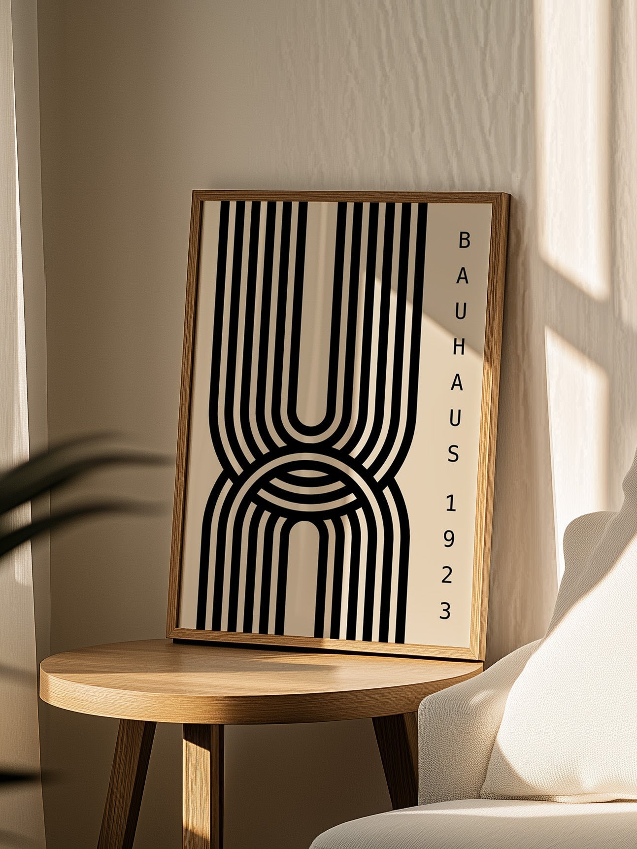 Black Bauhaus Print – Geometric Wall Art | Mid Century Poster for Living Room