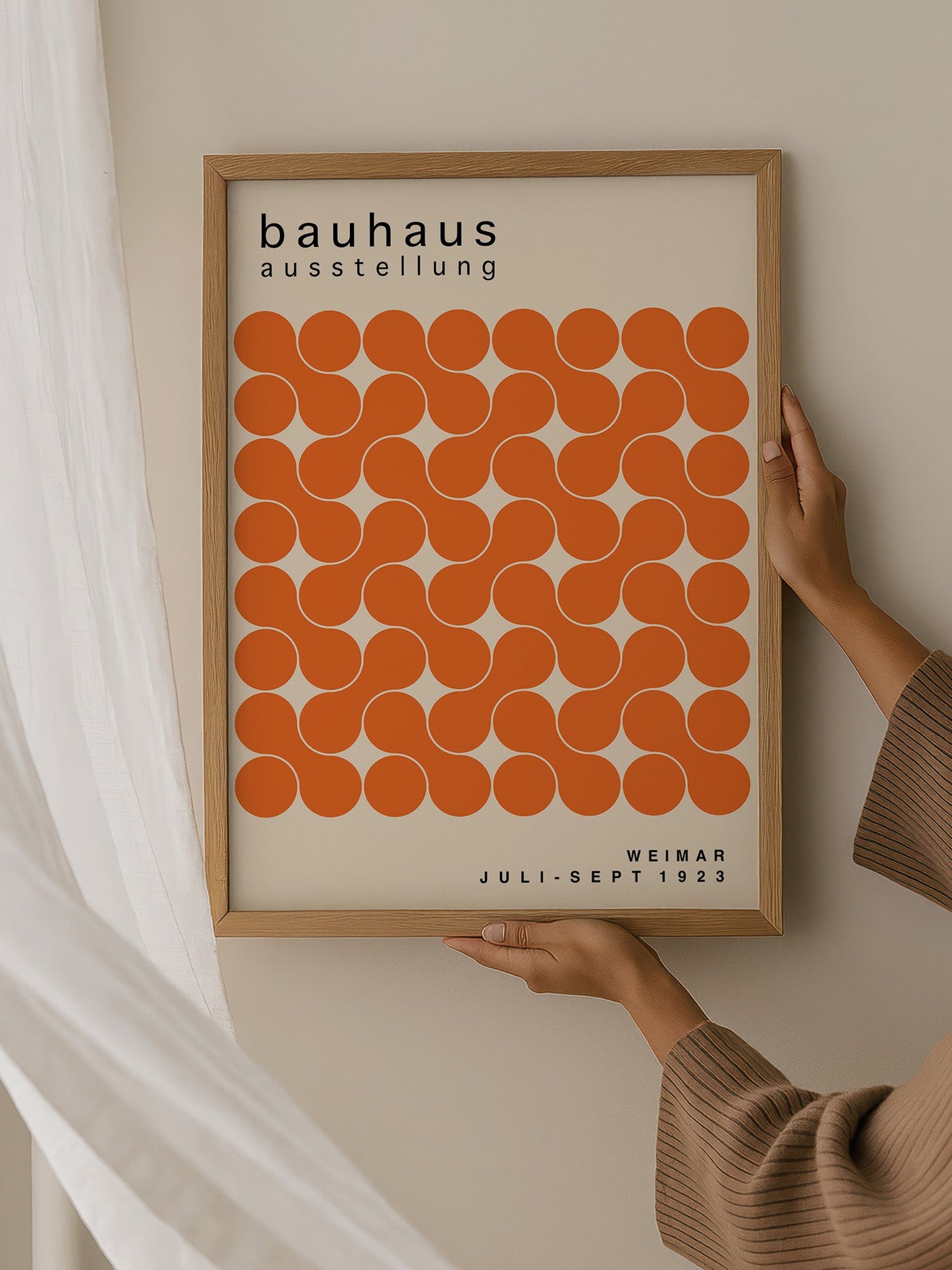 Orange Bauhaus Poster – Geometric Wall Art Print for Living Room & Studio