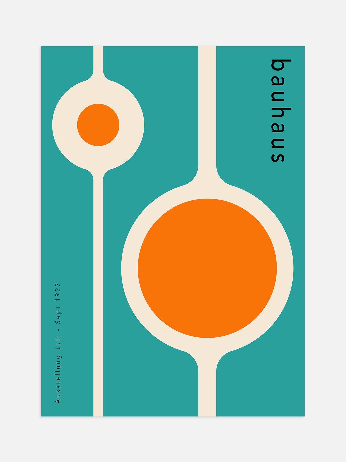 Orange Circle Poster - Mid Century Bauhaus Art Print | Geometric Wall Decor