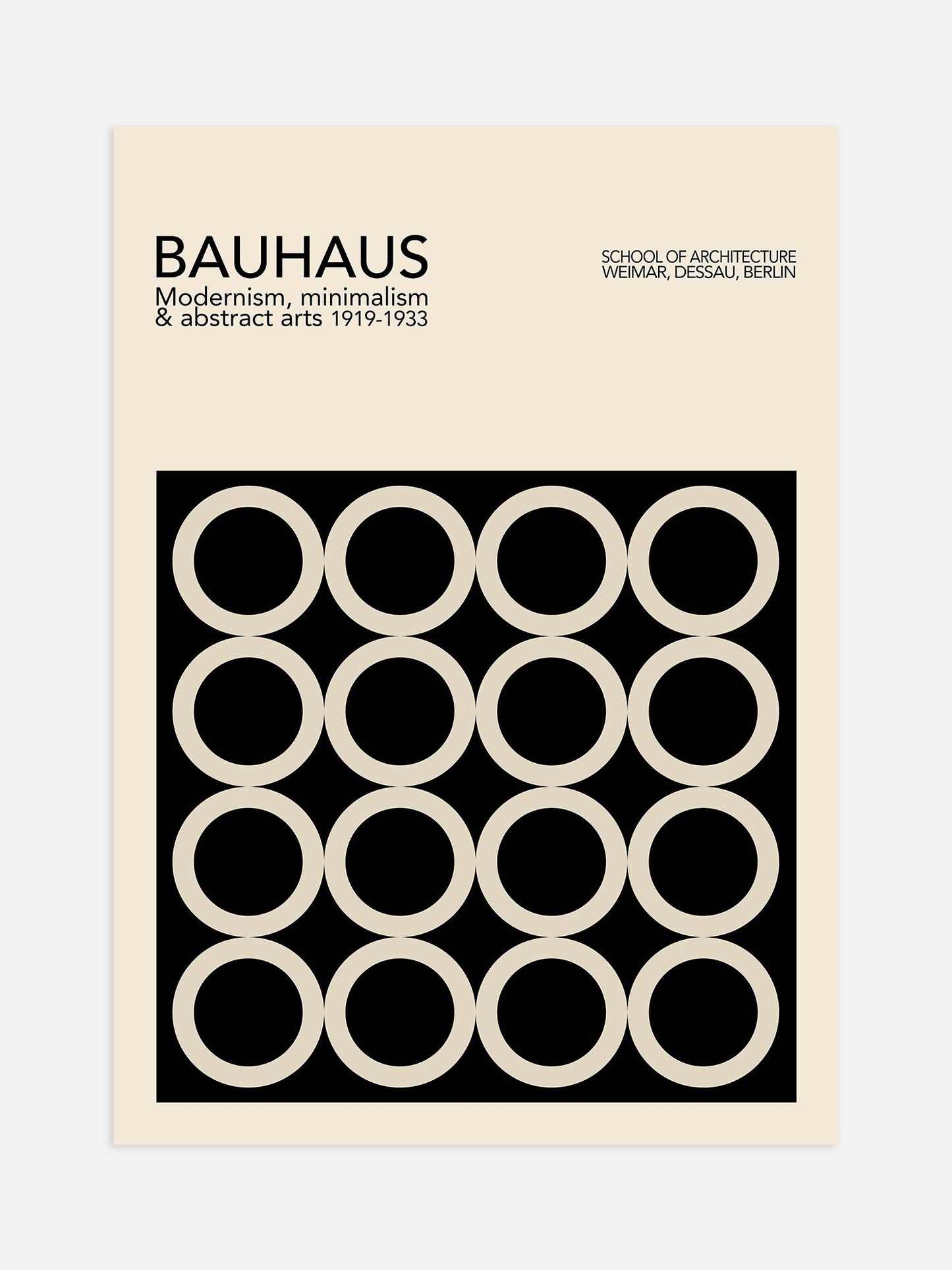 Bauhaus Art Poster – Black Modernist 6 Panel Wall Print | Elegant Room Decor