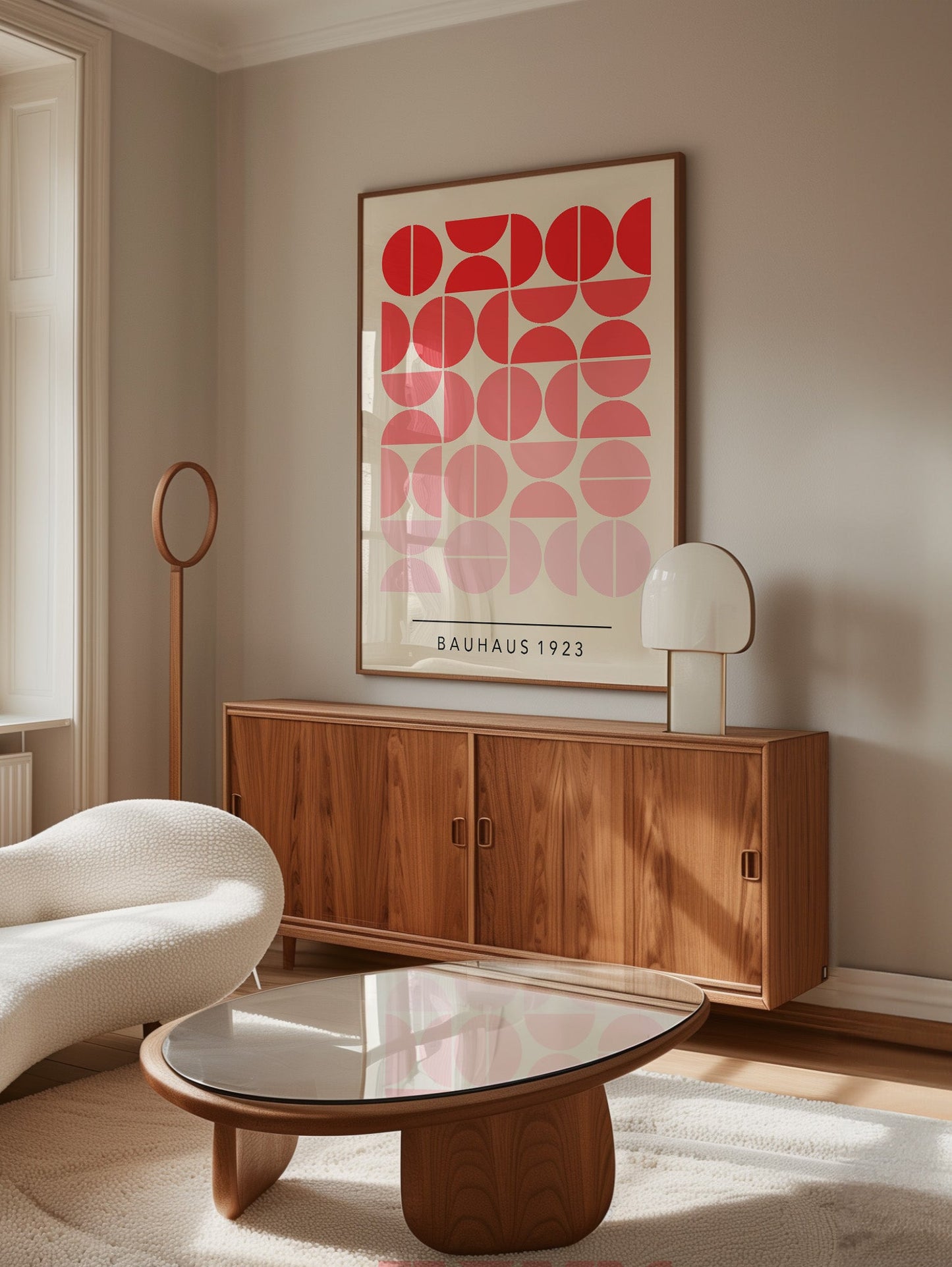 Bauhaus Poster - Red Gradient Art Print | Minimalist Geometric Wall Art