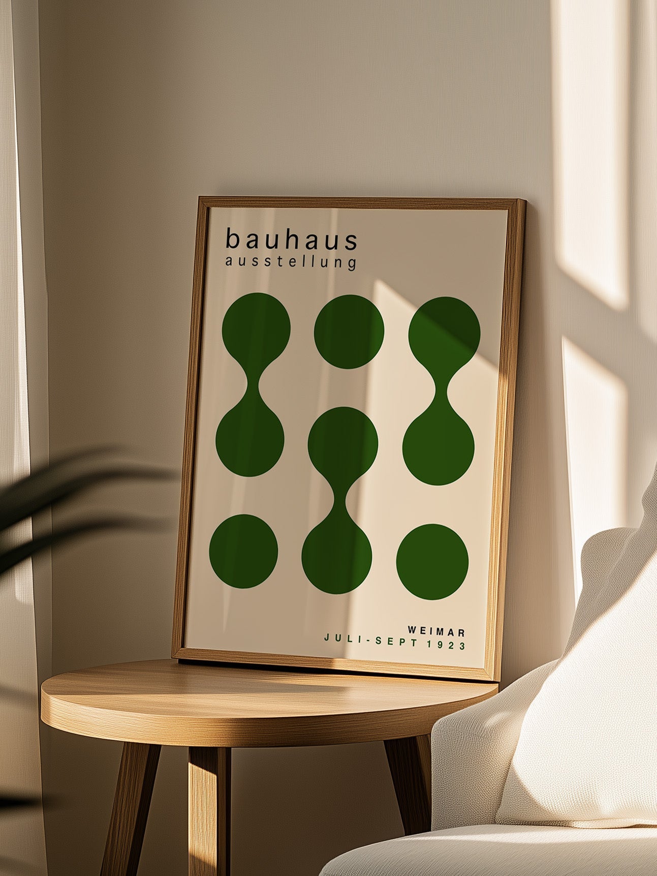 Green Bauhaus Poster - Mid Century Art Print | Modern Wall Art for Living Room Decor