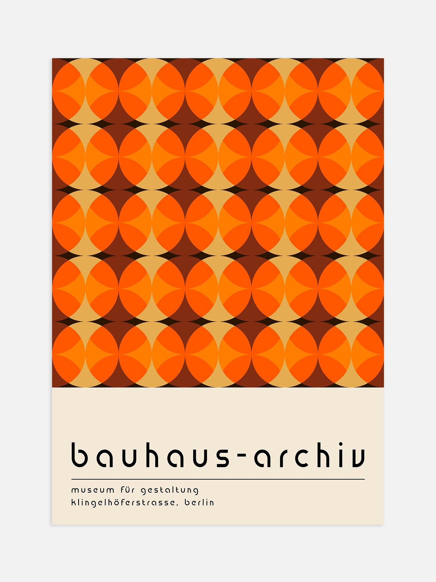 Bauhaus Exhibition Poster – Orange Geometric Print | Mid Century Wall Art