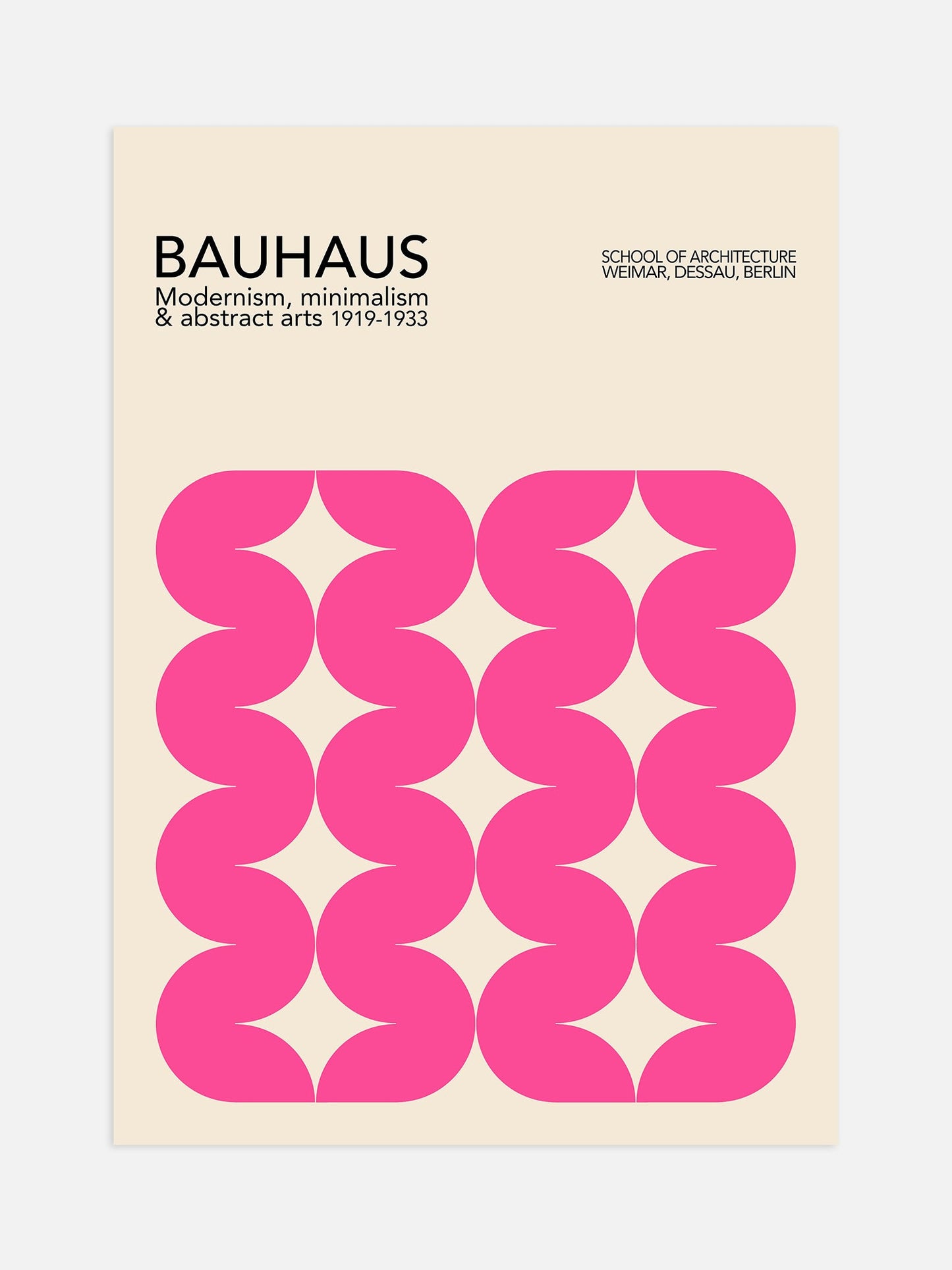 Bauhaus Poster - Pink Maximalist Geometric Print | Bold Home Decor Framed