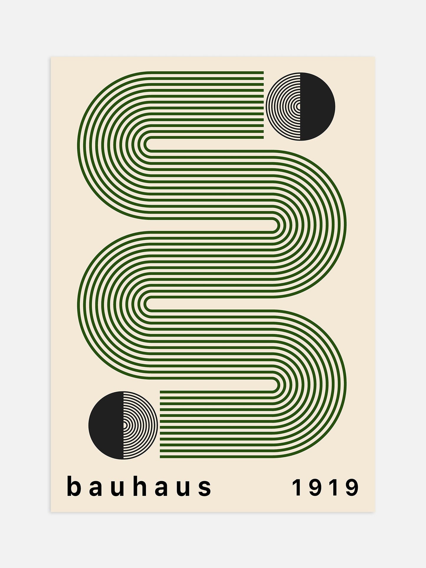 Bauhaus Poster – Green Geometric Wall Art | Modernist Minimalist Print