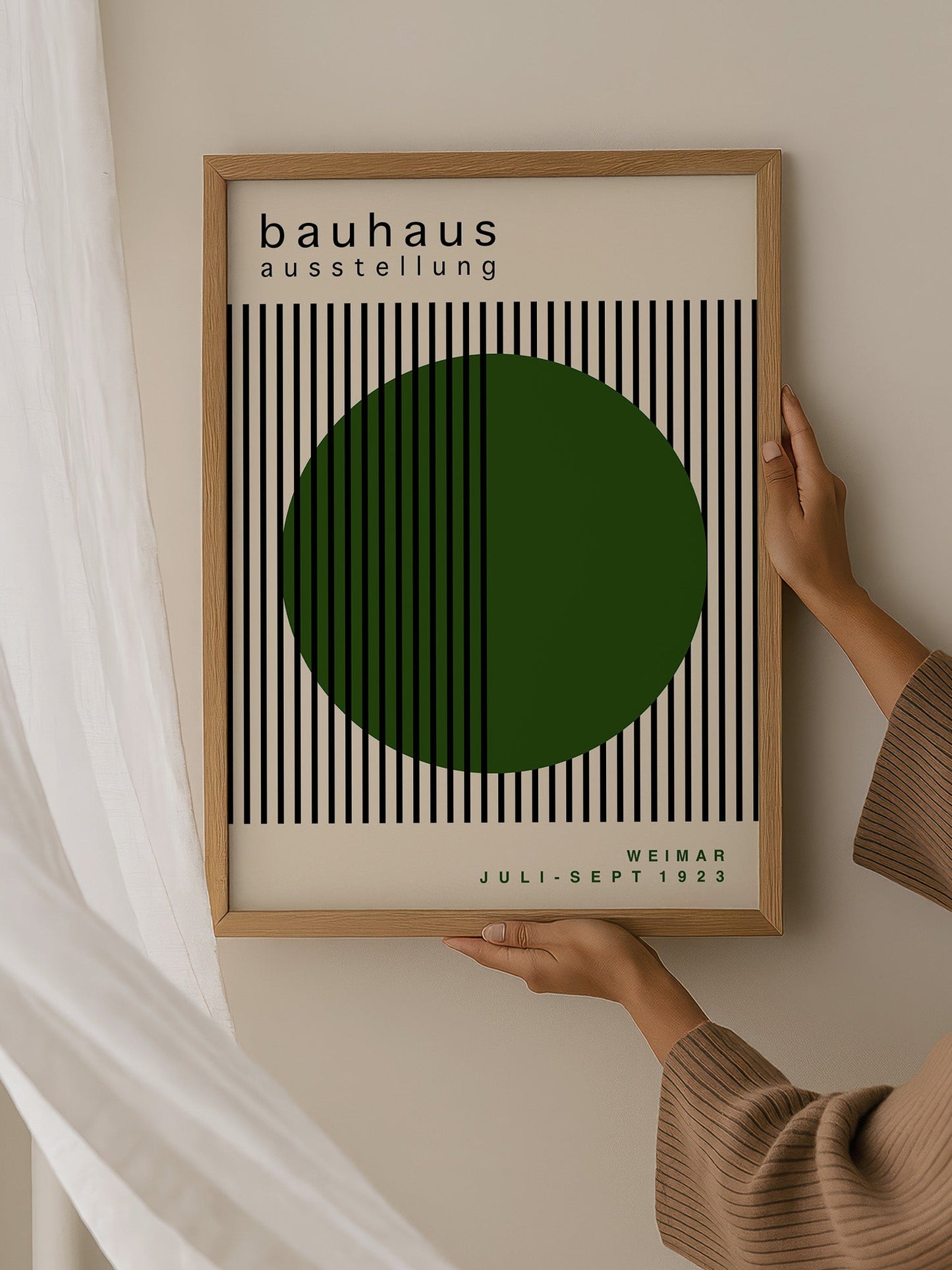 Bauhaus Wall Art – Green Circle Poster | Mid Century Modernist Print