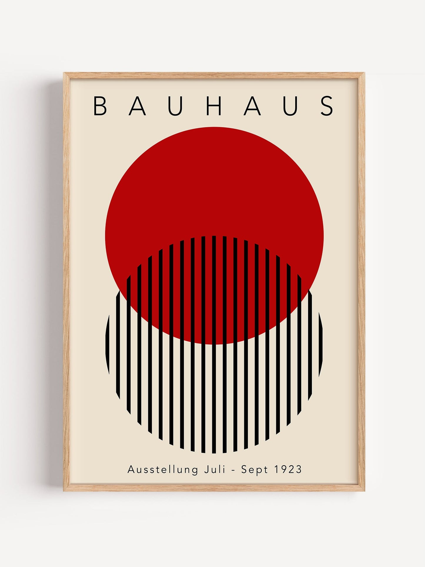 Bauhaus Wall Art – Red Geometric Modernist Poster for Living Room & Office