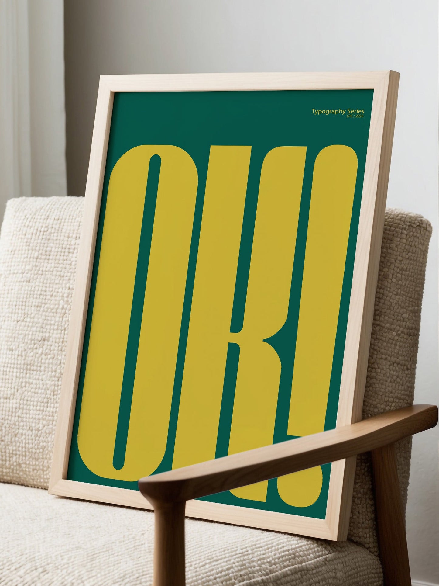 OK Typography Poster – Modernist Vertical Art Print | Framed Bold Typography Decor