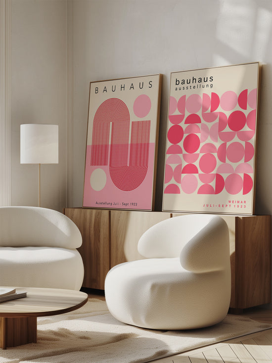 Set Of 2 Pink Bauhaus Prints | Digital Download