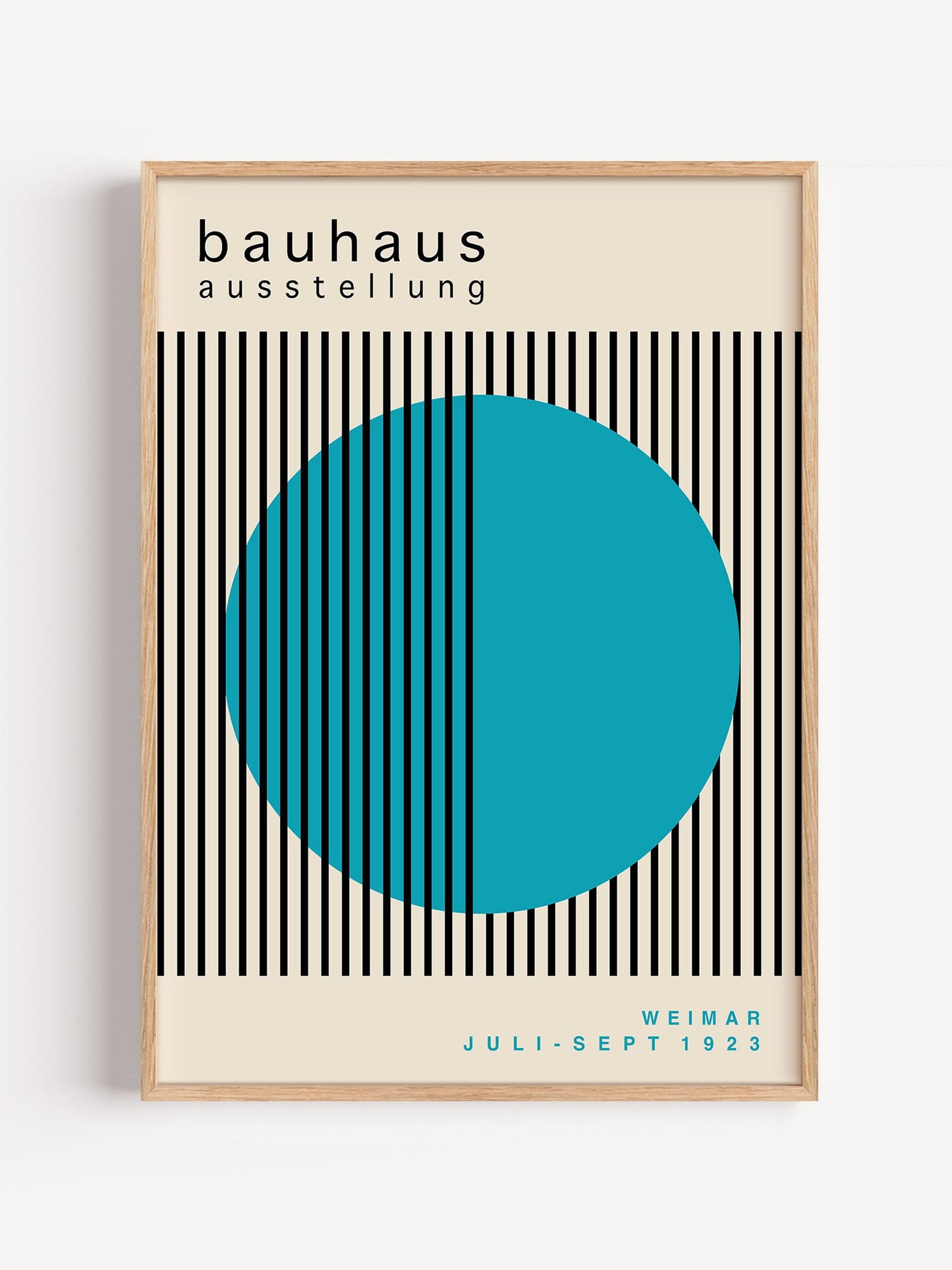 Bauhaus Wall Art – Turquoise Circle Mid Century Poster | Modernist Print