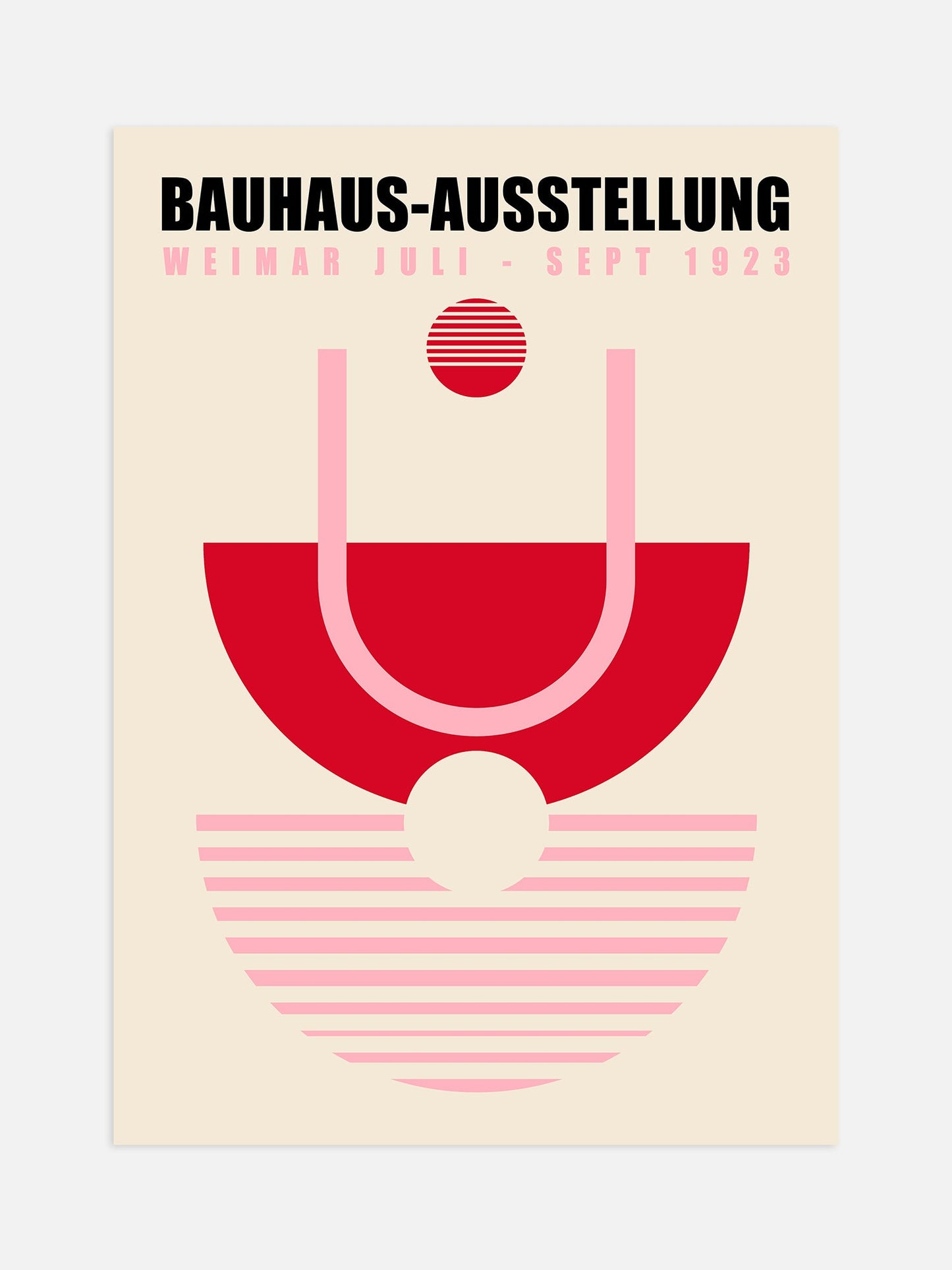 Bauhaus Poster - Red Mid Century Geometric Print | Modernist Wall Art
