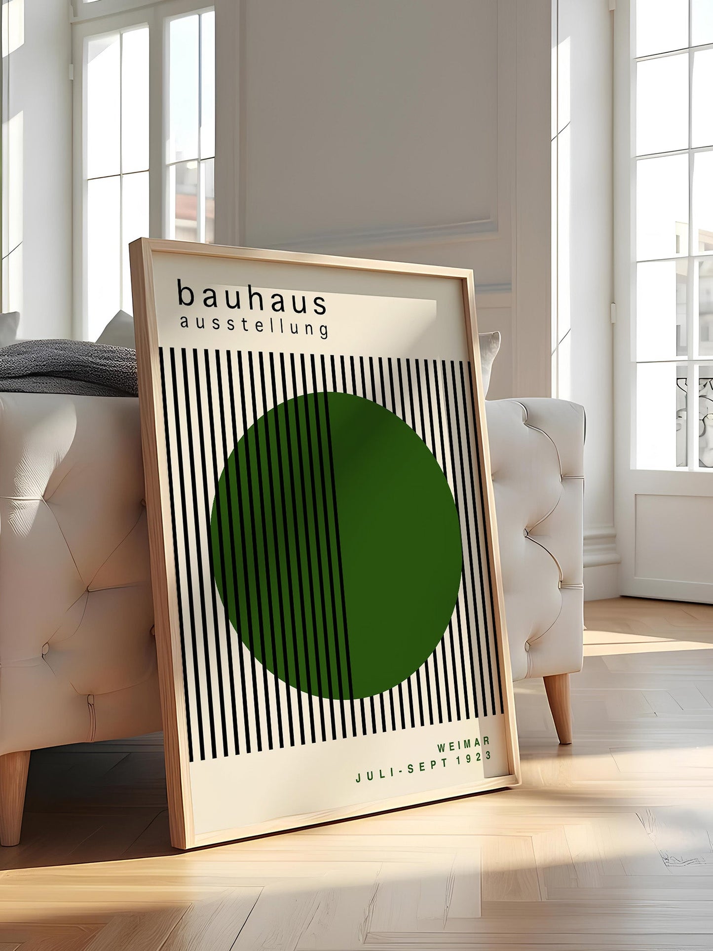 Bauhaus Wall Art – Green Circle Poster | Mid Century Modernist Print
