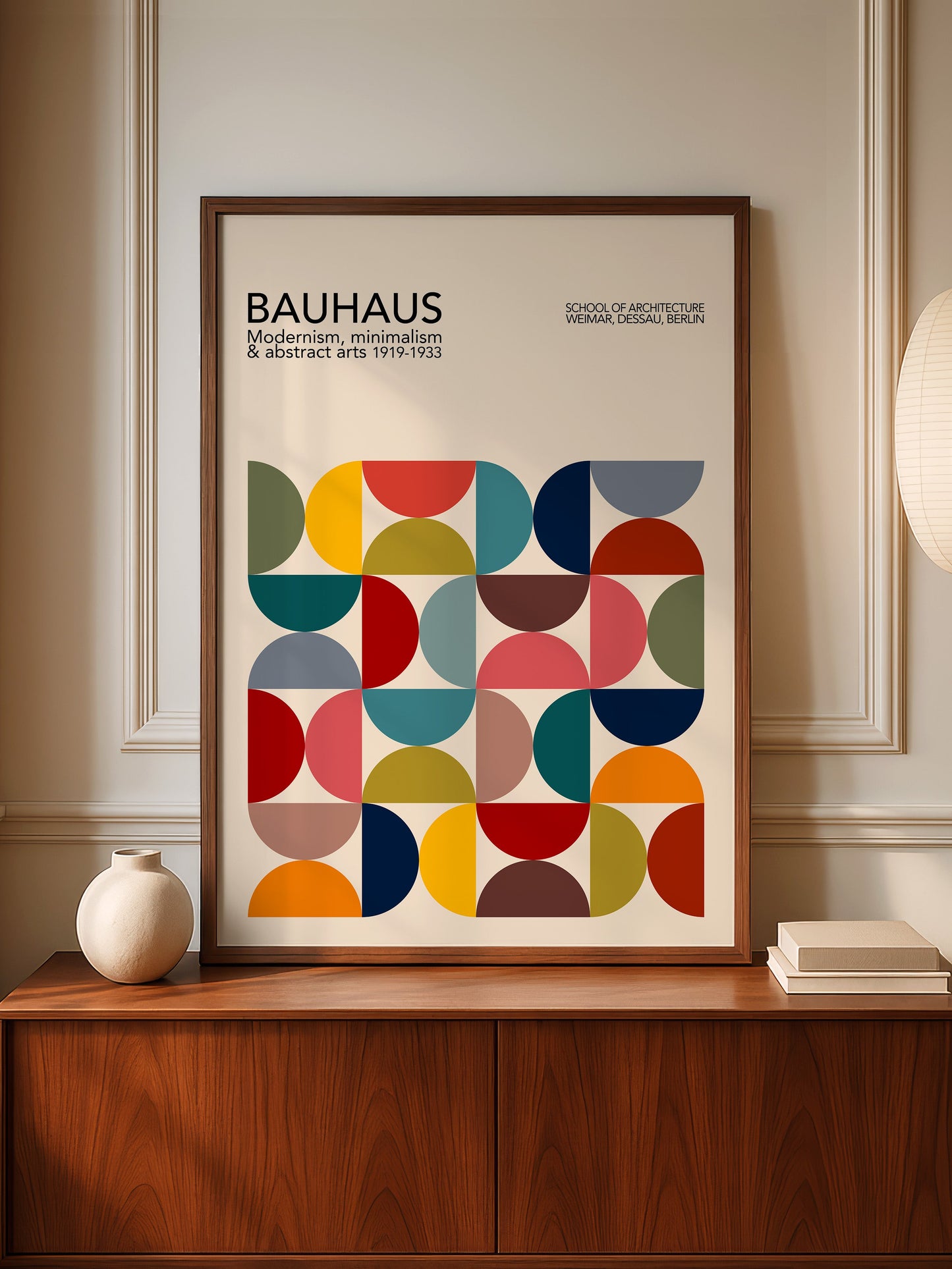 Bauhaus Poster – Geometric Wall Art | Mid Century Print, Bold Shapes Artwork