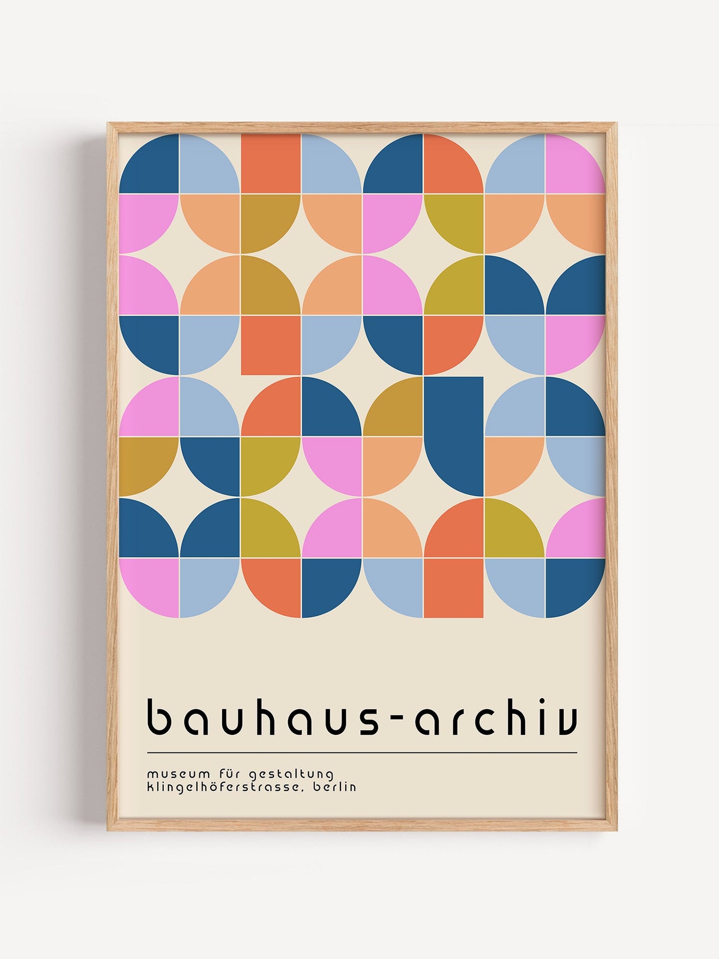 Bauhaus Geometric Poster – Mid Century Modern Art Print with Pastel Wall Art