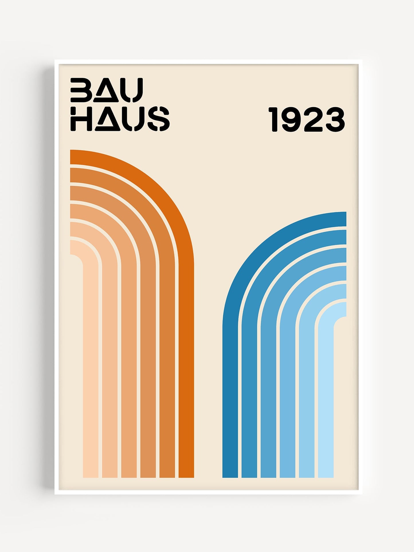 Bauhaus Retro Print - Geometric Wall Art Framed Poster With Bold Colorful Design