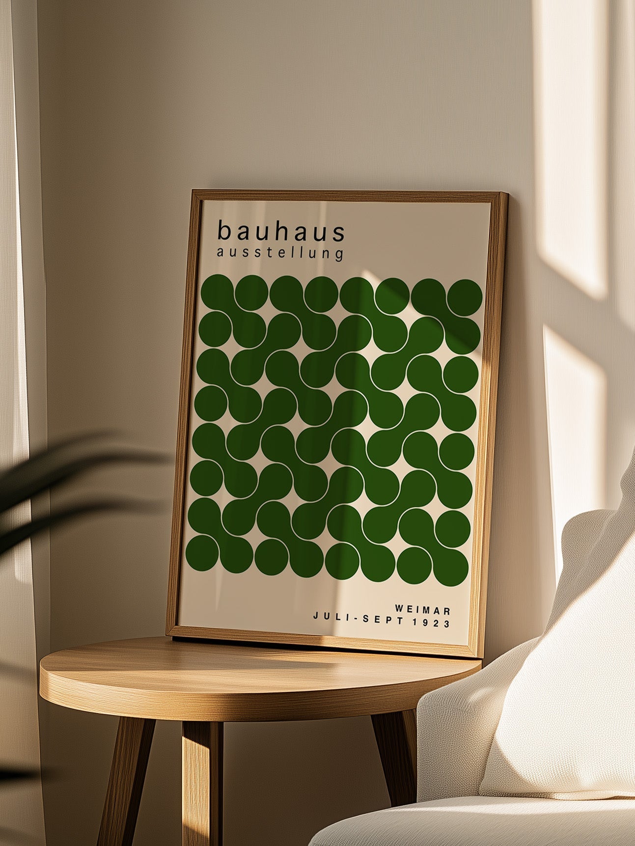 Green Bauhaus Print - Mid Century Poster With Geometric Wall Art Design