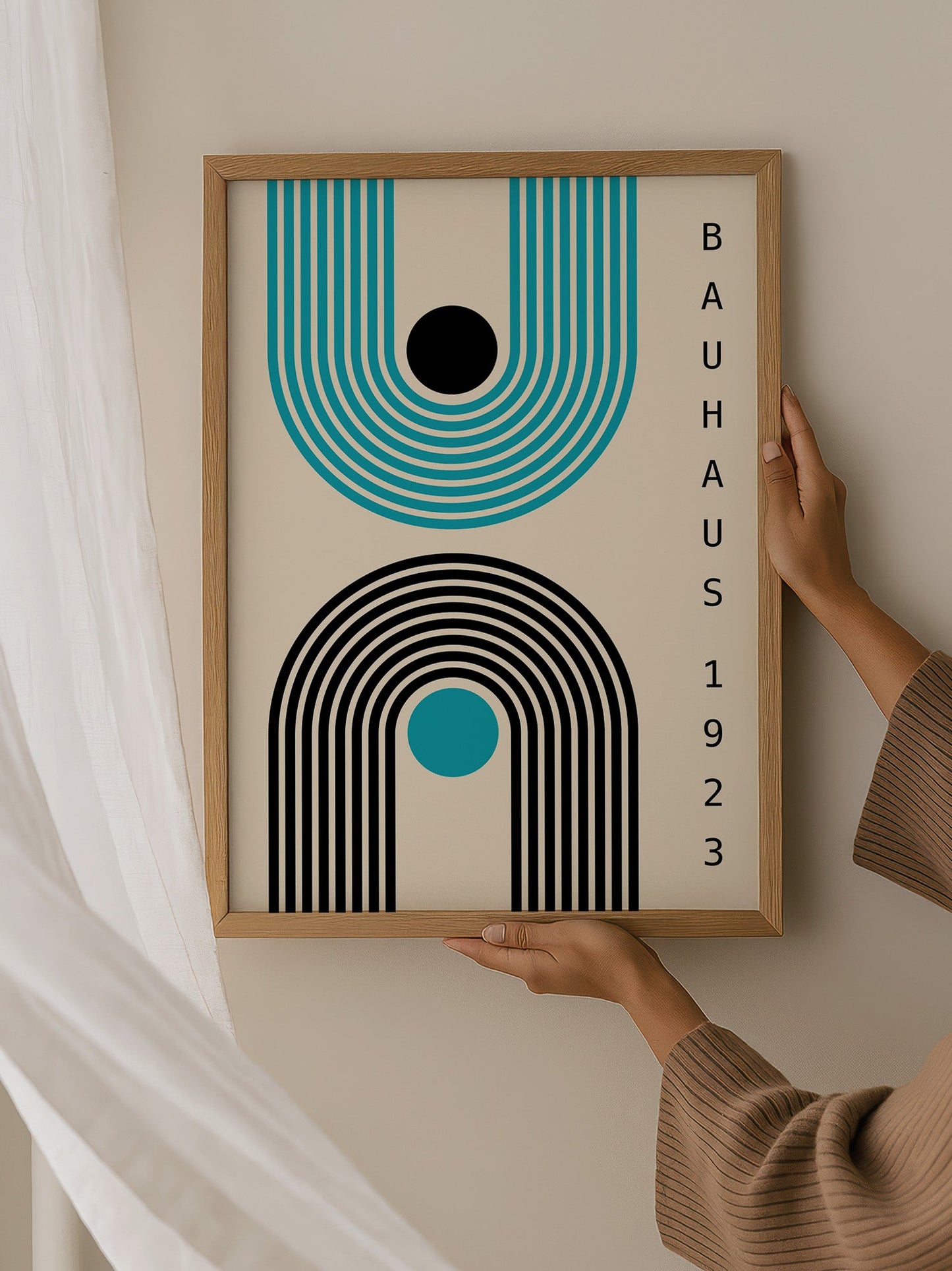 Bauhaus Art Print - Turquoise Geometric Wall Art | Modernist Poster Print