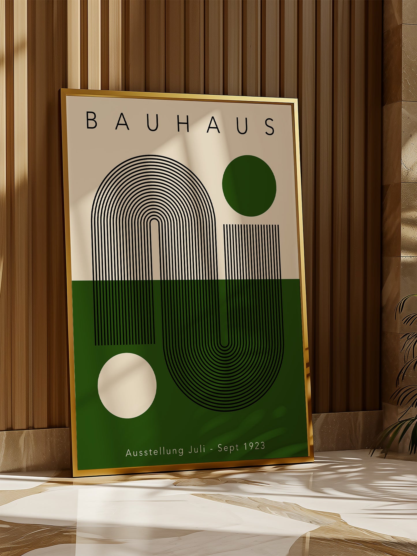 a poster for the Bauhaus exhibition in 1923, with a minimalist design and bold text.