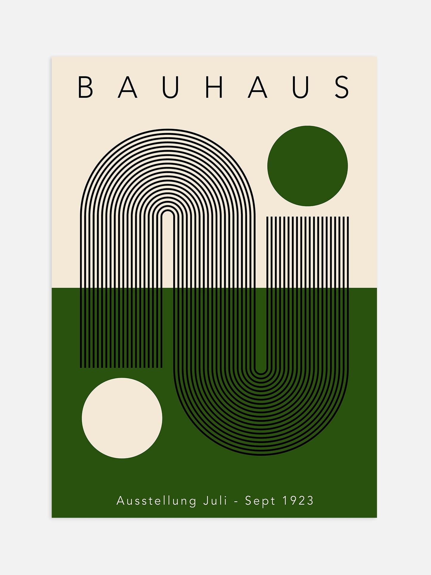 Green Bauhaus Poster – Mid Century Modern Art Print | Luxe Poster Co Framed