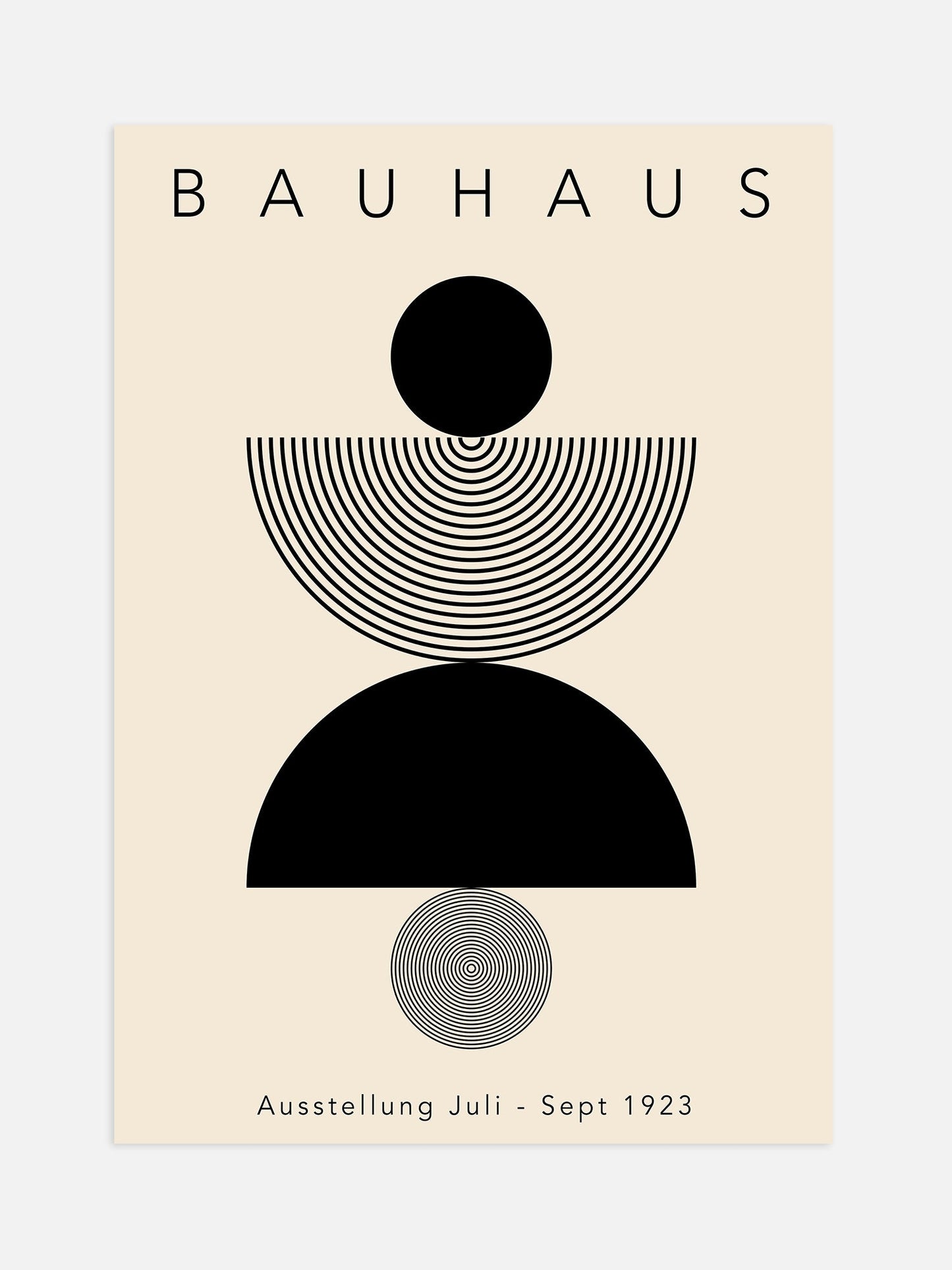 Bauhaus Poster – Black Cream Print | Mid Century Modern Wall Art Framed